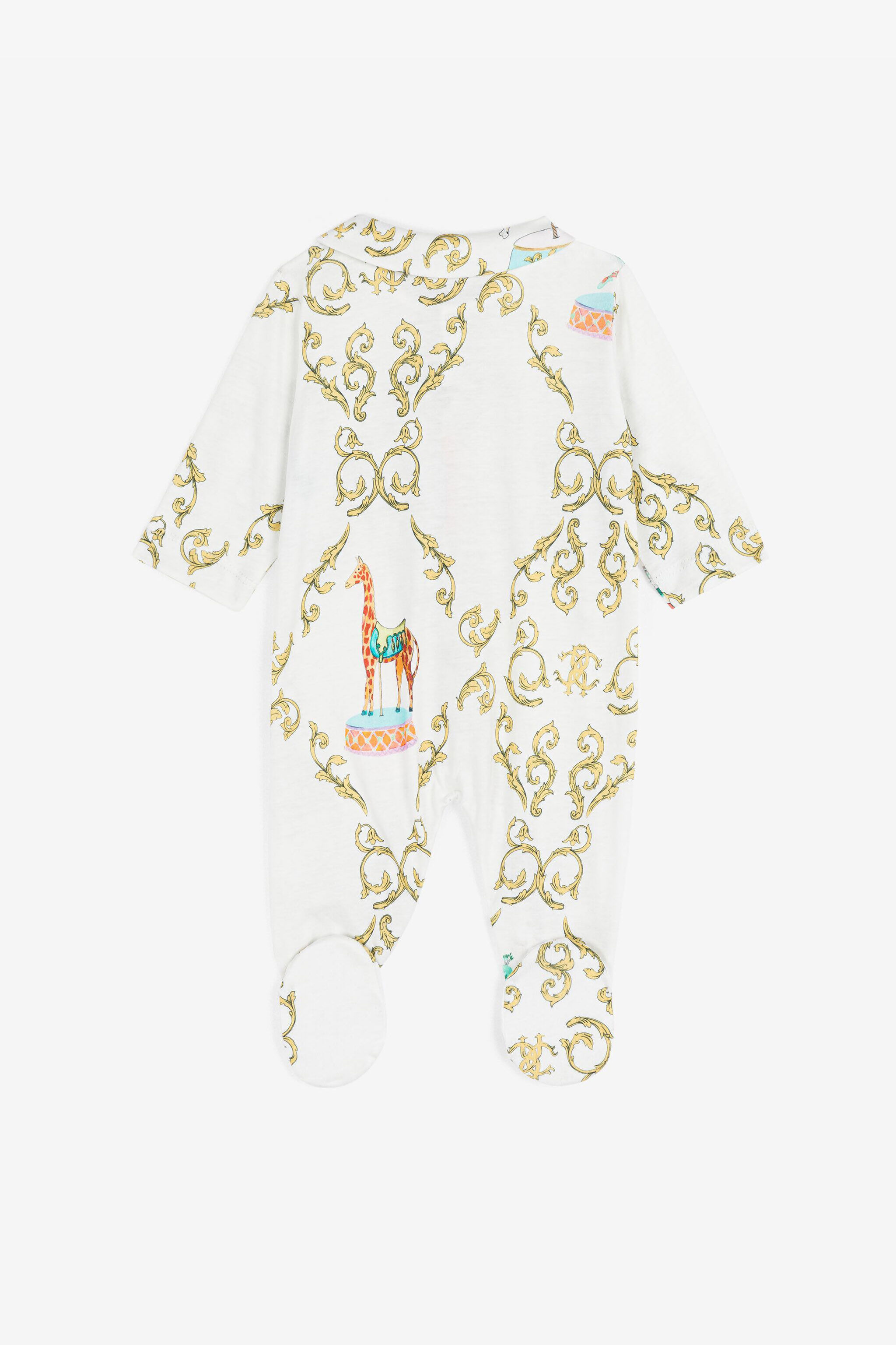JU Filigree-Print Babygrow Set White RJT824-JFG82