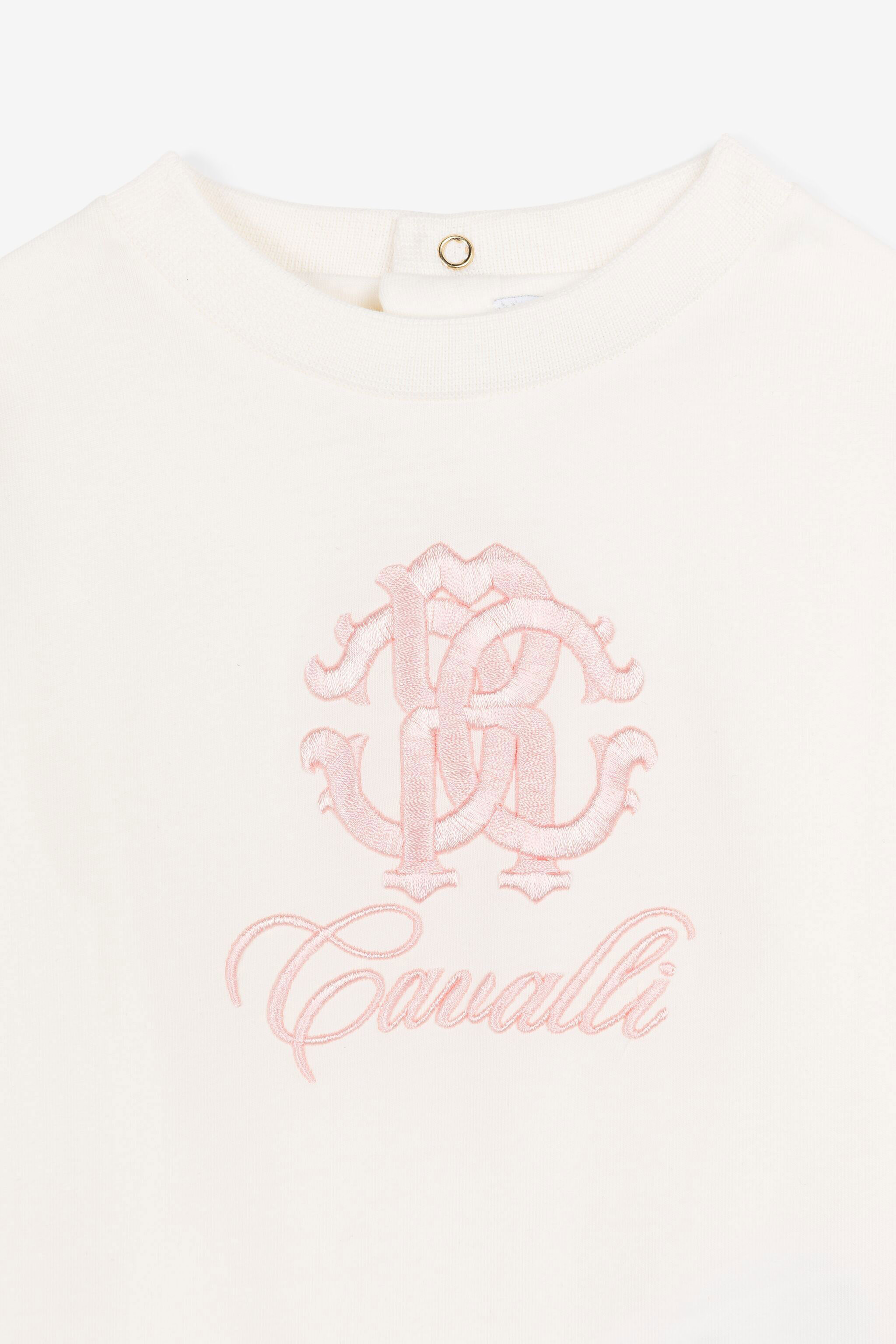 JU Oberteil mit Monogramm-Stickerei BIANCO LATTE PJT610-JV025