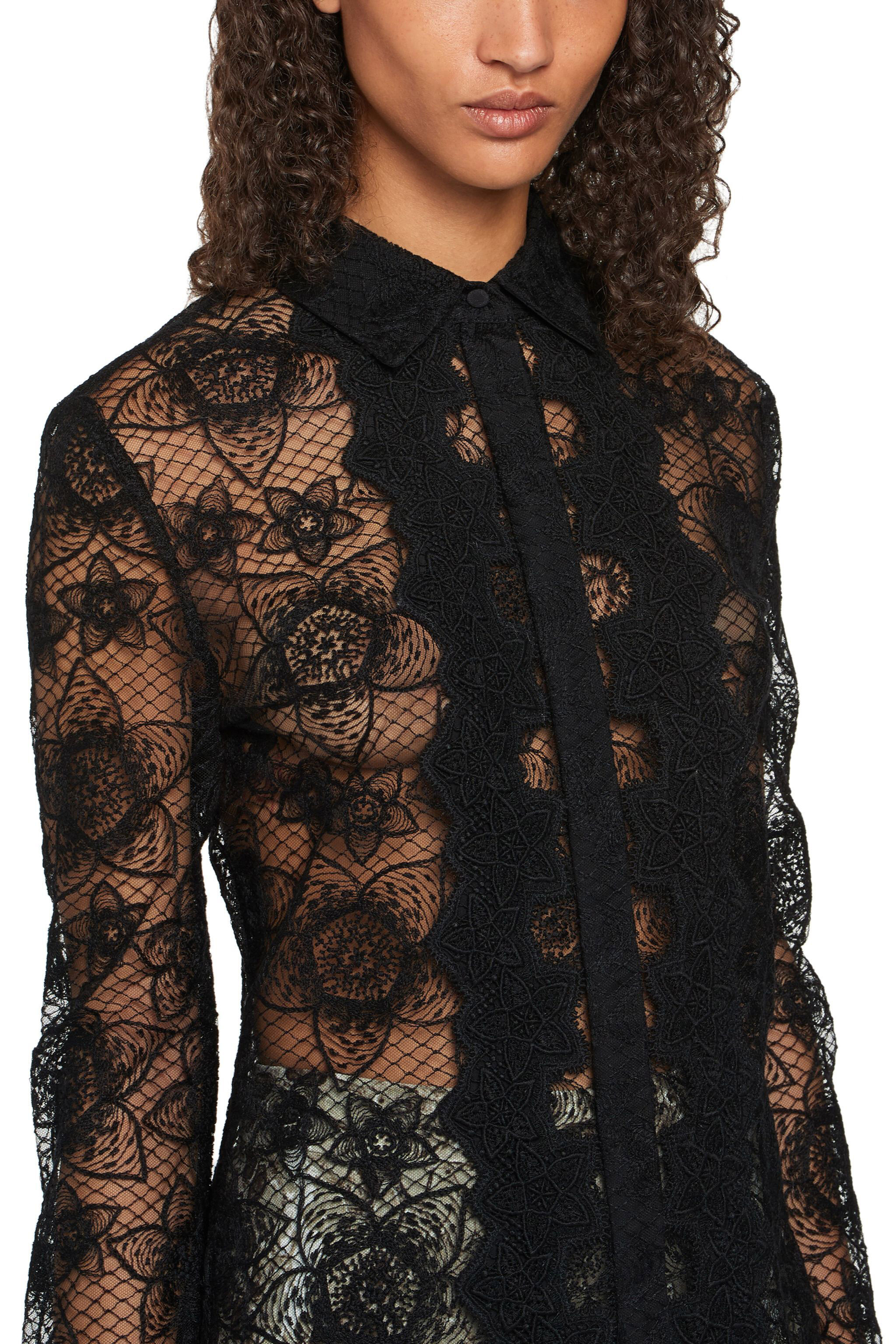RC Stapelia lace shirt BLACK IQT720-RP063