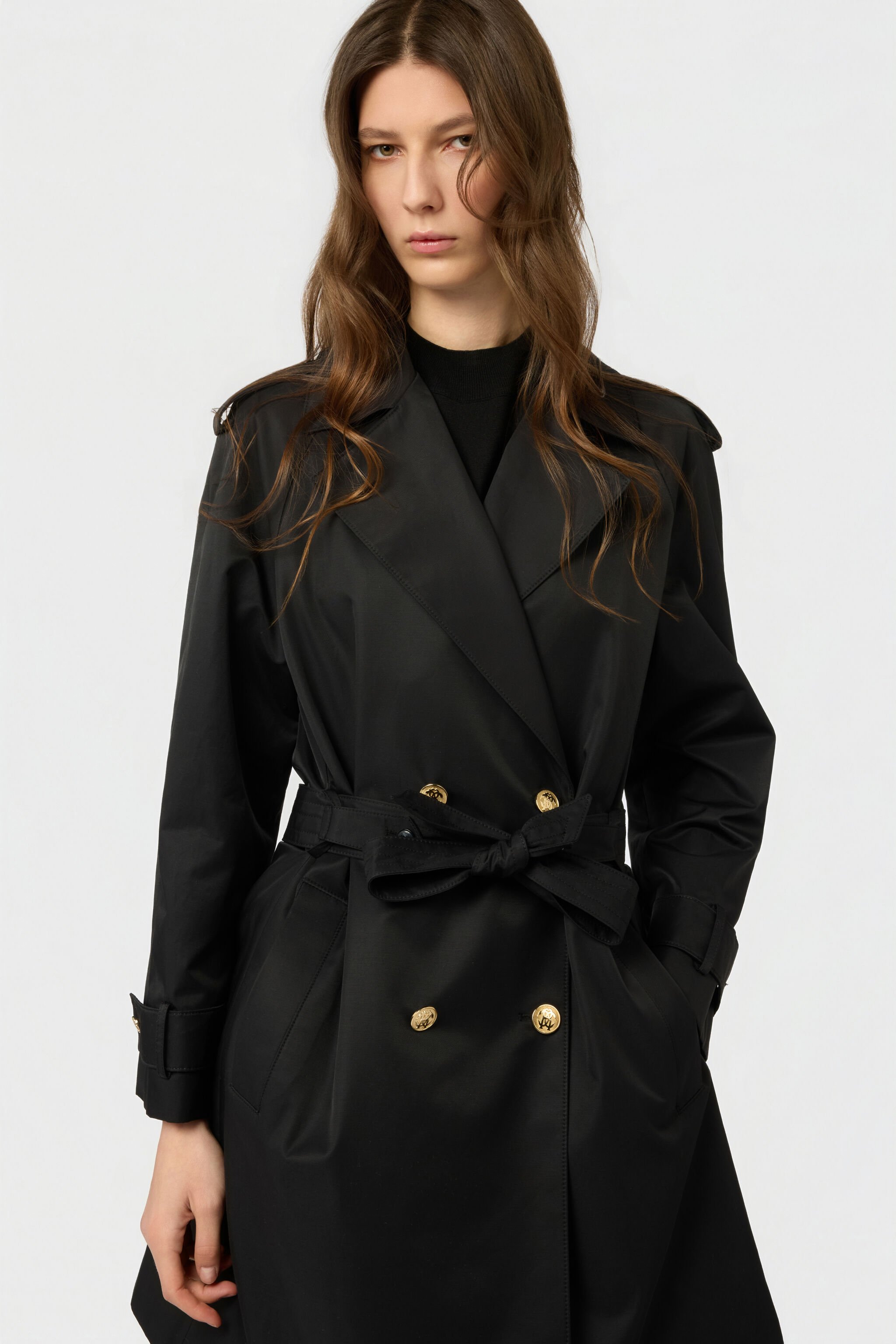 RC Black Trench Coat BLACK SOT50B-FA110