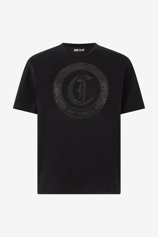 JC T-Shirt With Mini-Studded Logo JC T-Shirt With Mini-Studded Logo Black UFT052-UF072