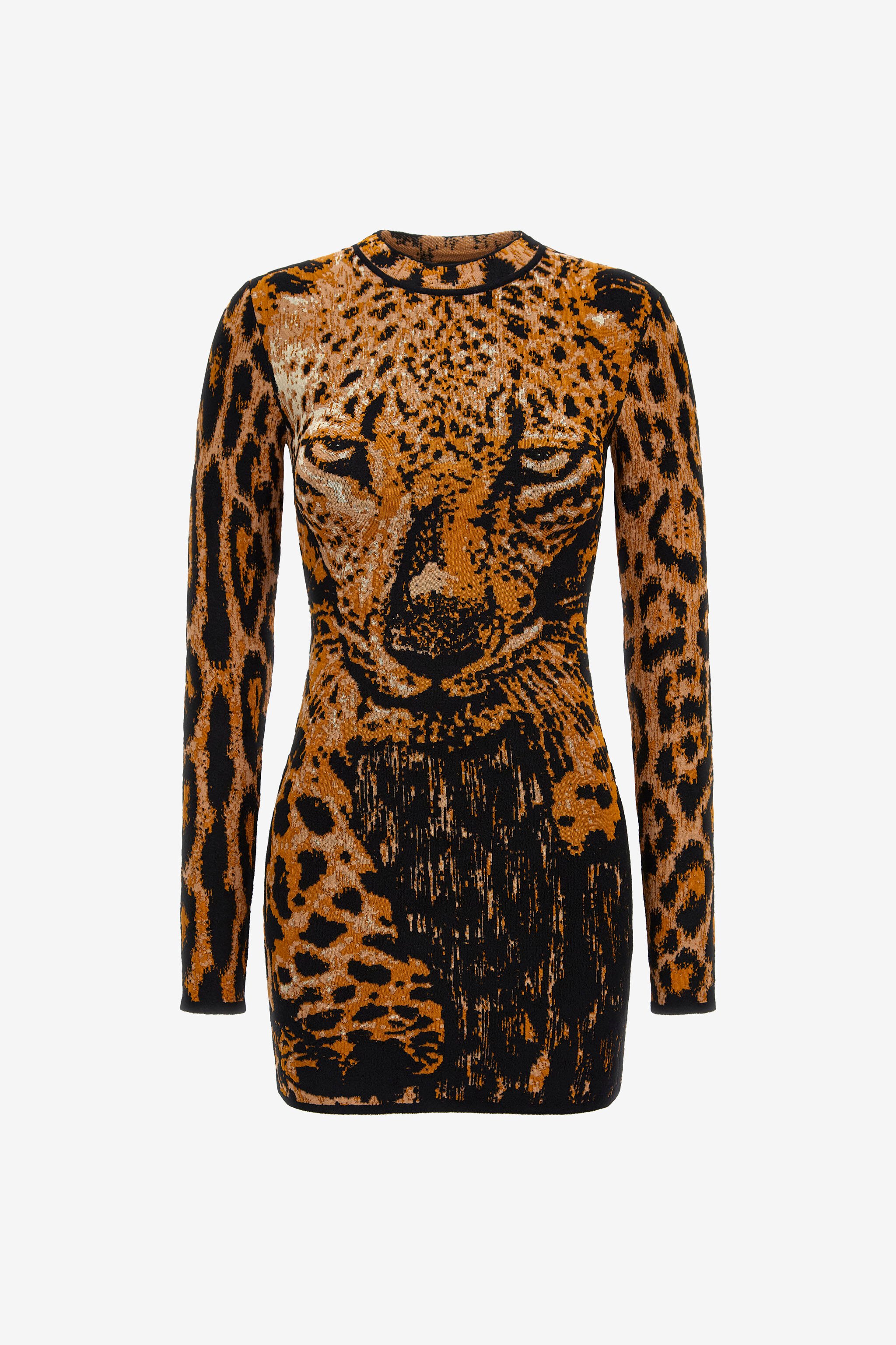 RC Jaguar print knit dress Orange RWM100-MA008