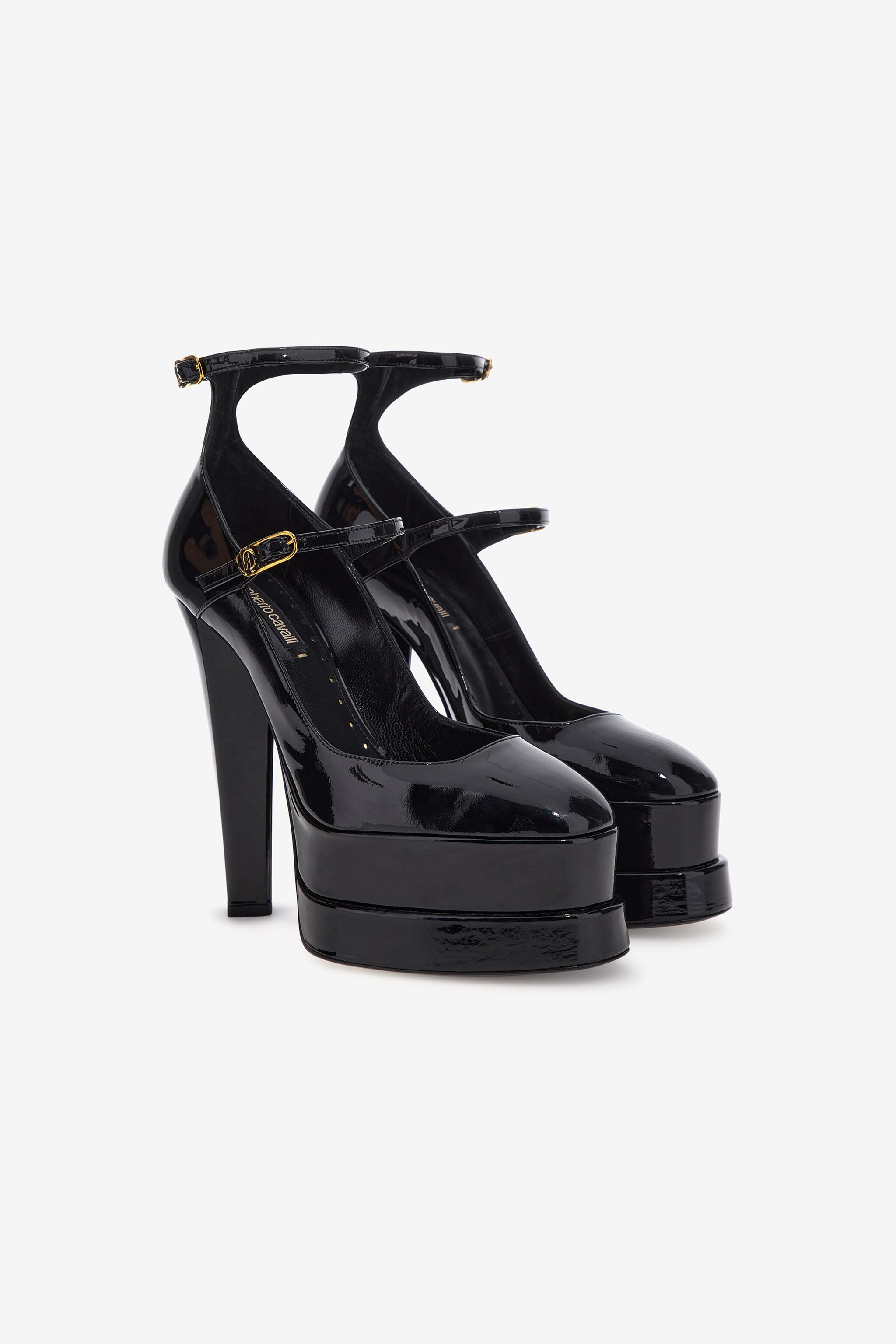 RC Platform sandals with straps Schwarz SKS006-PZ133