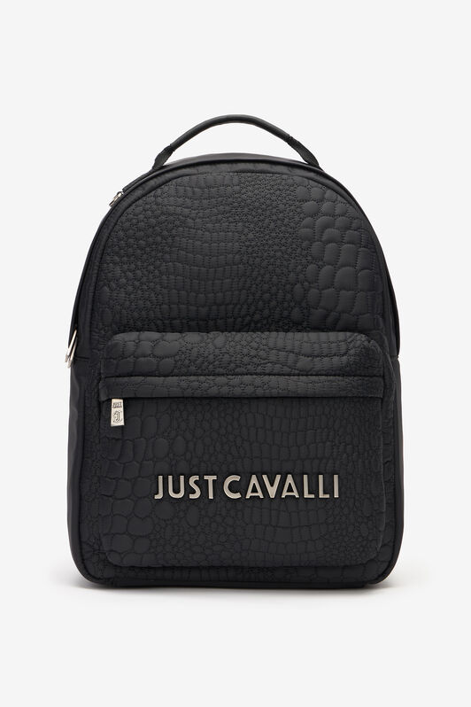 JC Backpack With Crocodile-Effect Design Black UFB002-UF306