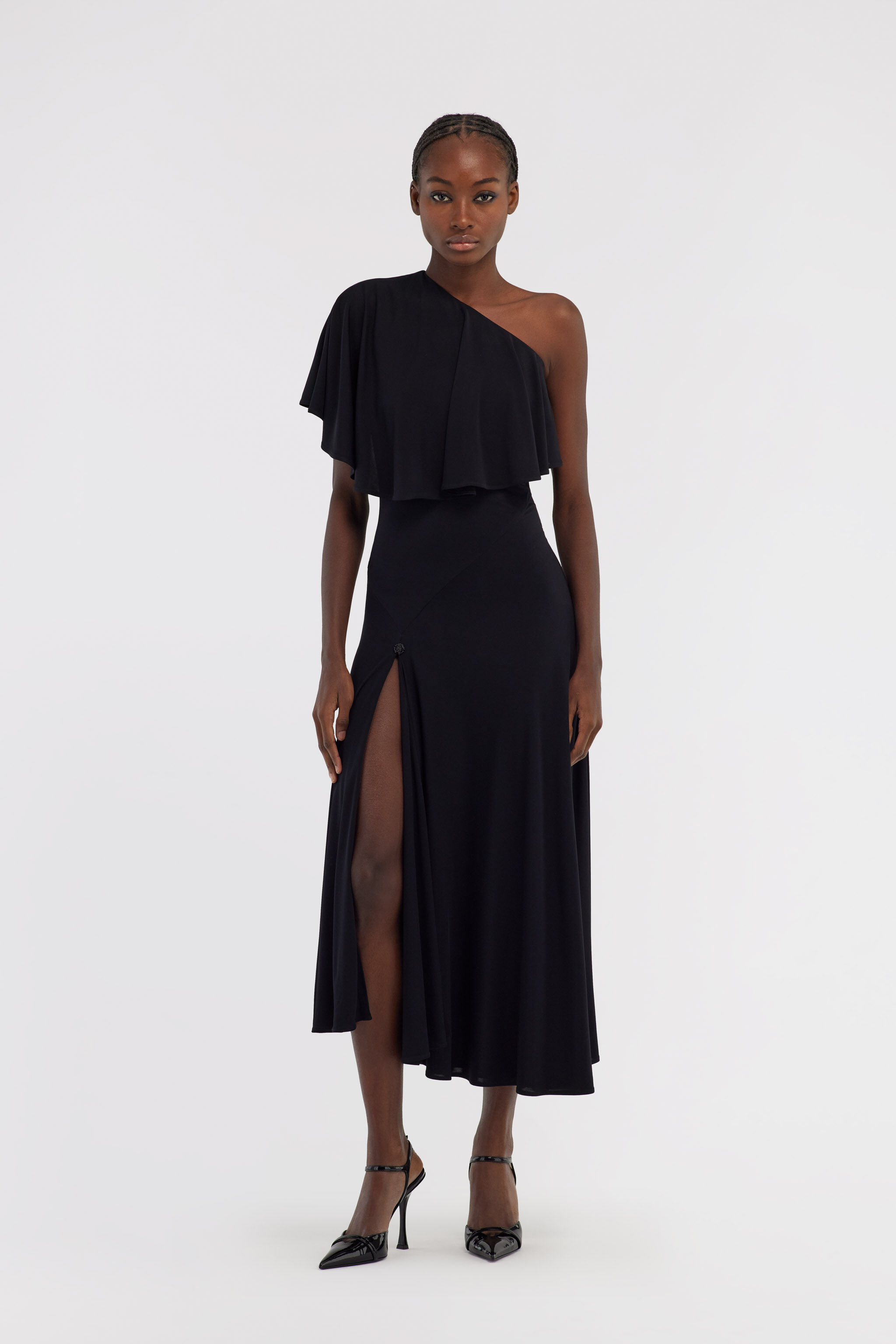 RC One-shoulder dress with RC Schwarz NOT10C-VI012