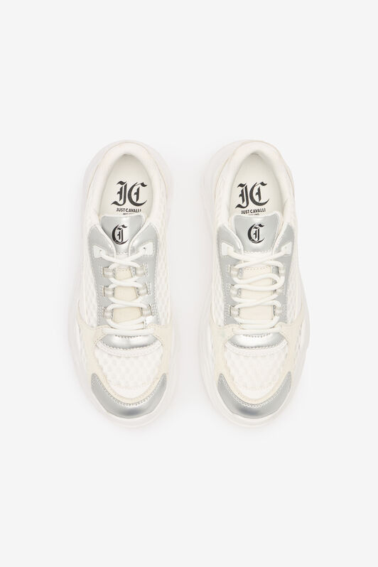 JC Sneakers With Laminated Details JC Sneakers With Laminated Details White/Silver UFS036-UF358