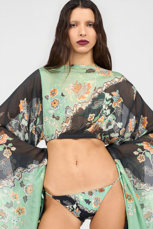 RC Strand-Top mit Kimono-Print GREEN/BLACK XQW040-HNT25