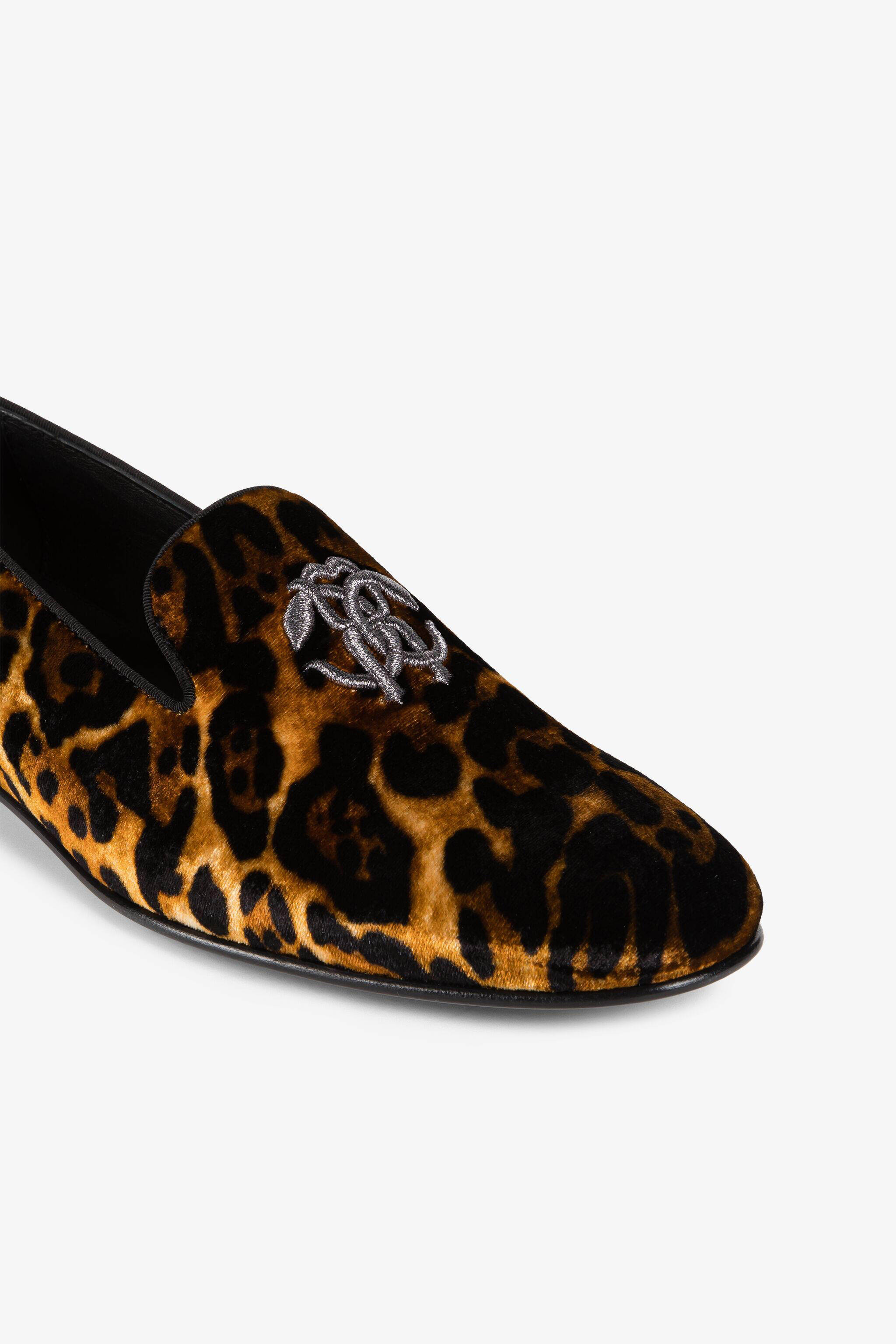 RC Loafers mit Monogramm Mirror Snake und Leopardenmuster Dunkelbraun RRS029-VL005