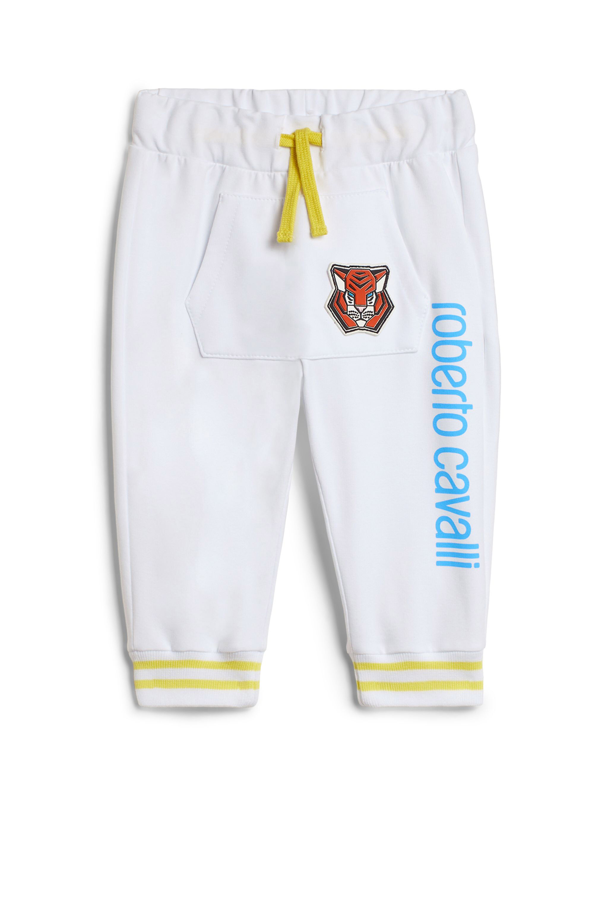 JU White kangaroo pocket trackpants WHITE IJT284-CF042