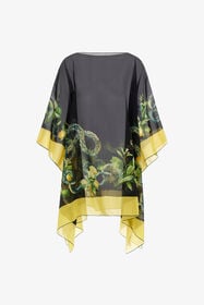 RC Roberto Cavalli kaftan with Lemon print Black/Yellow SYI00K-2NL84