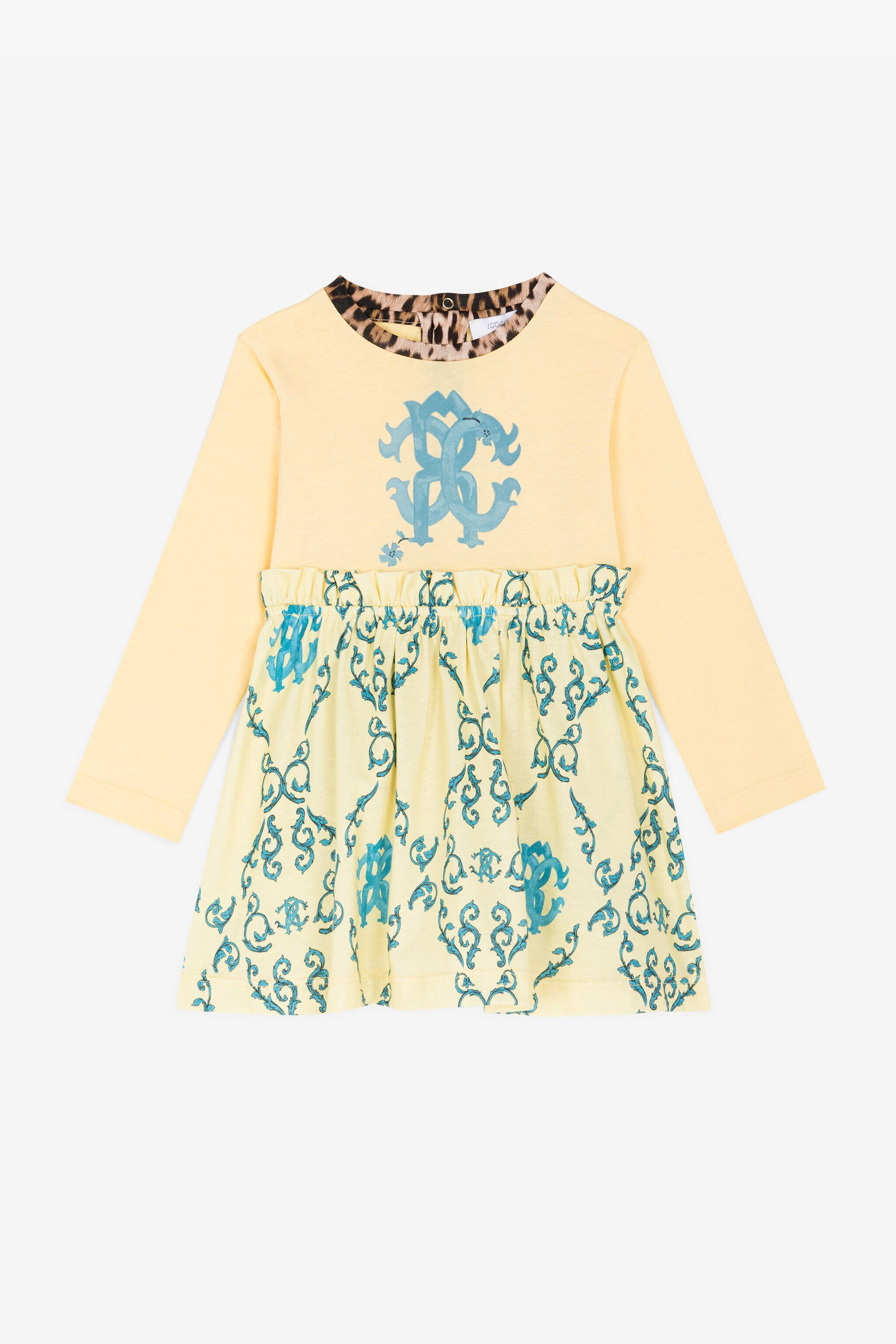 JU Abito con Monogram RC e stampa floreale Giallo RJT100-JD001