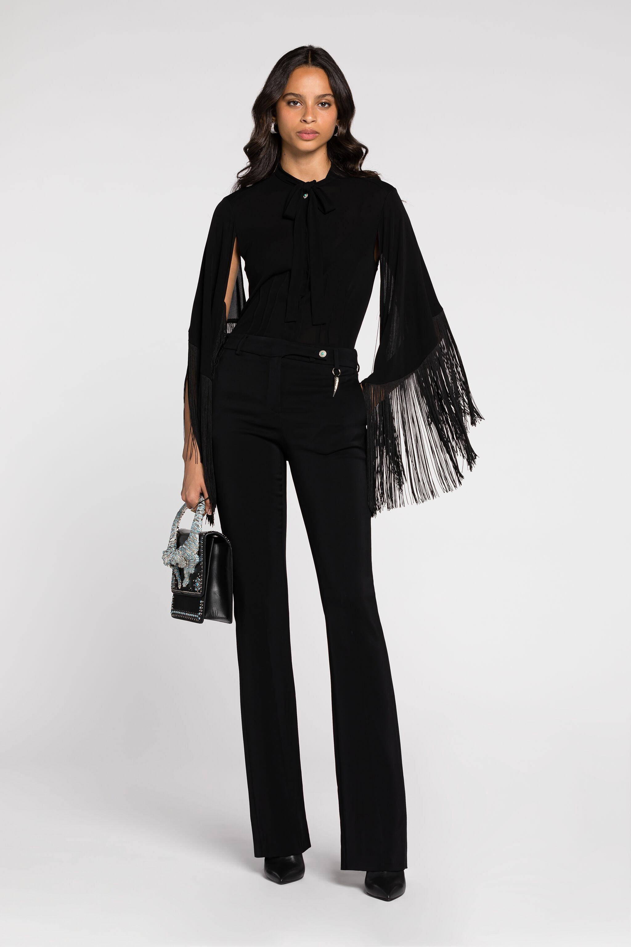 RC Pantaloni sartoriali con zanna Nero RKT203-HR002