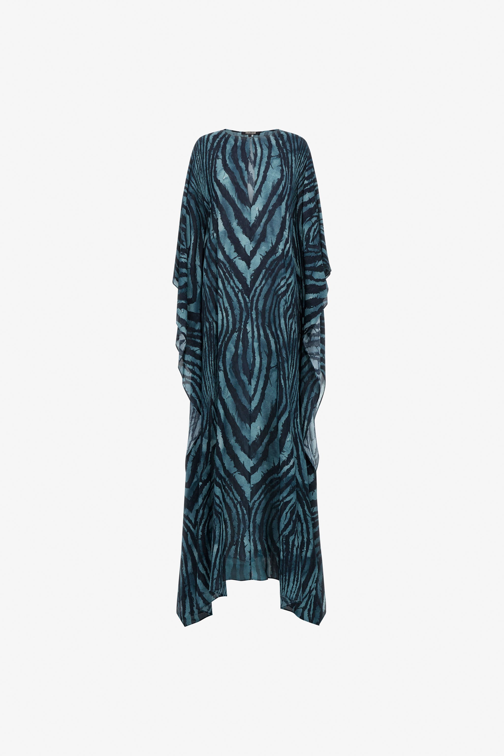 RC Kaftan with devorè effect Bleu foncé SKT144-7HL78