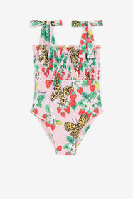 ${brand} Badeanzug mit Erdbeer- und Schmetterlings-Print ${colorDescription} ${masterID}
