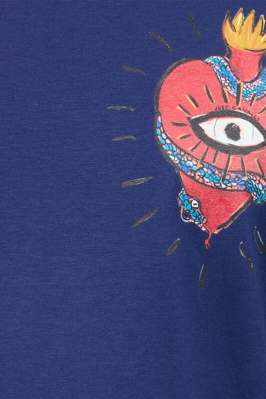 JC Camiseta Con Corazón Y Serpiente Azul oscuro UFT044-UF064