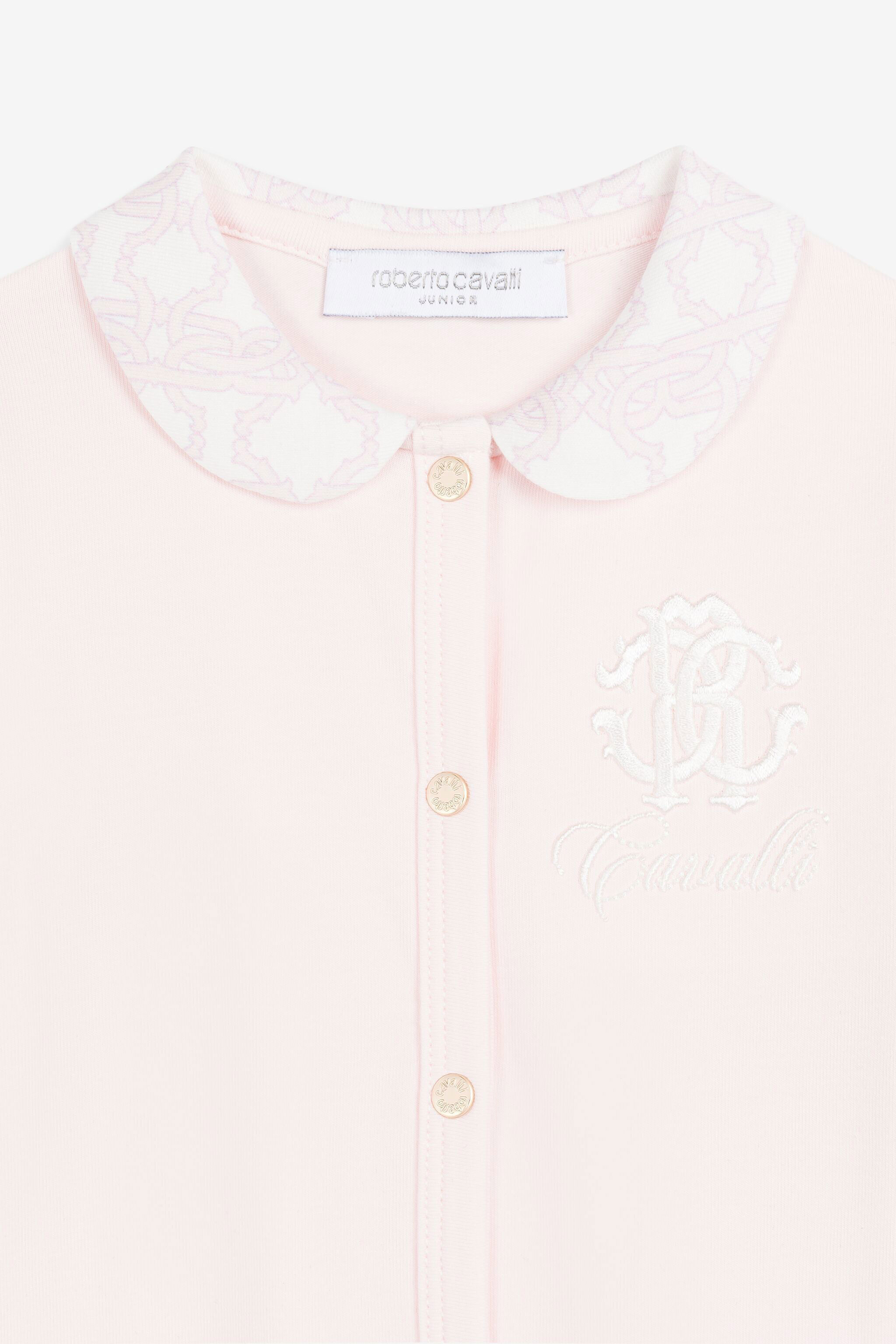 JU Embroidered-logo babygrow set Pink QJT885-JV025