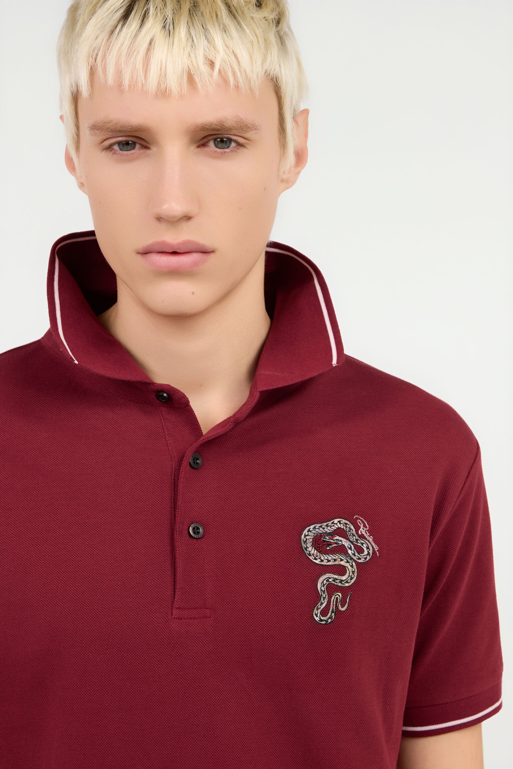 RC Bordeaux Polo With Snake Embroidery RC Bordeaux Polo With Snake Embroidery CABERNET ROT60F-KB003