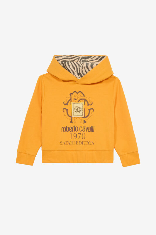 JU Felpa Safari Edition Con Cappuccio E Monogram RC Arancione UJT690-CF050