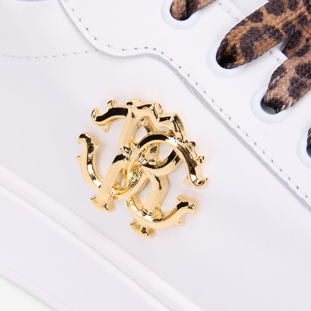 RC Sneaker Bianca Con Stampa Leopardata E Monogram RC WHITE QOS01J-PZO13