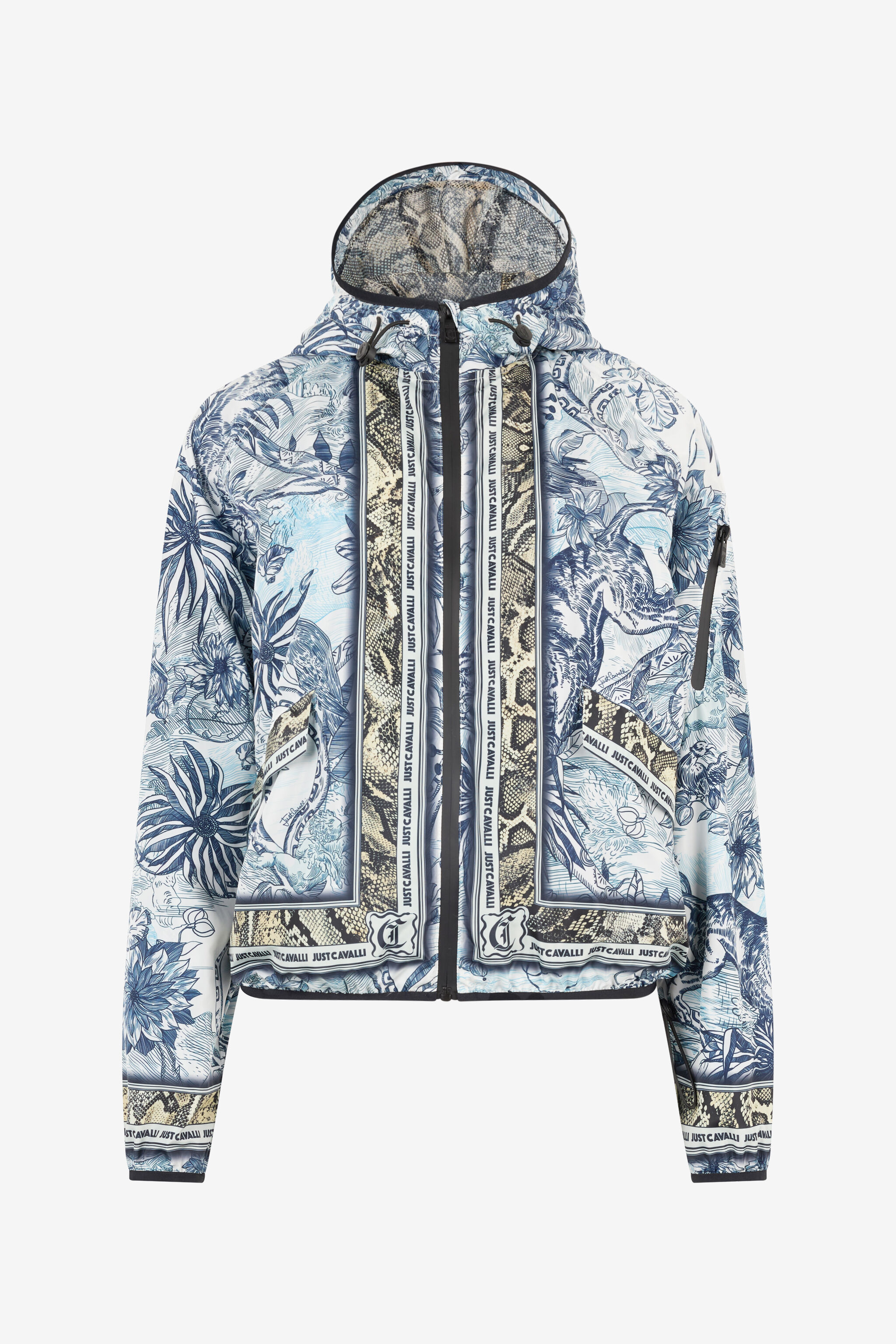 JC Jungle-Print Hooded Jacket Light blue UFT197-UF263