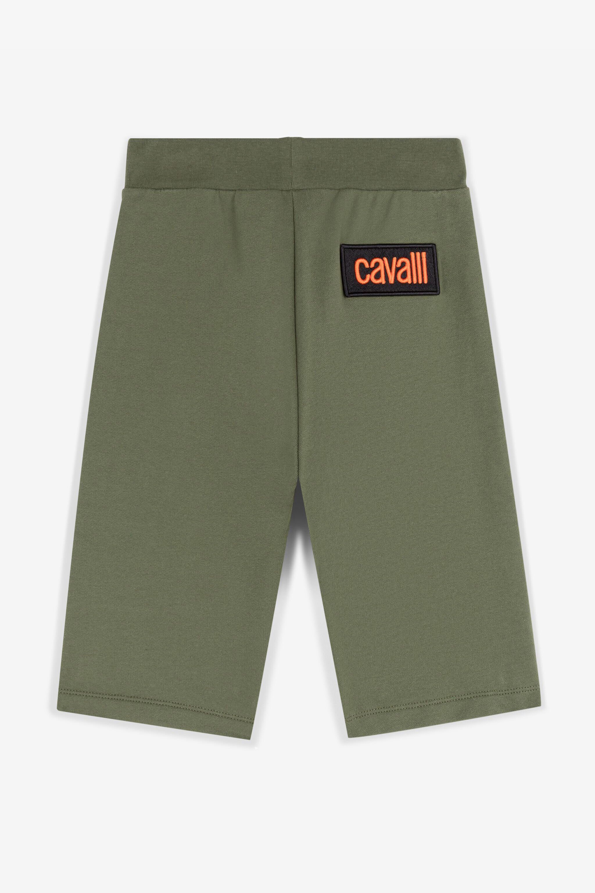 JU Logo-Patch Cotton Shorts Dark green RJT221-CF050