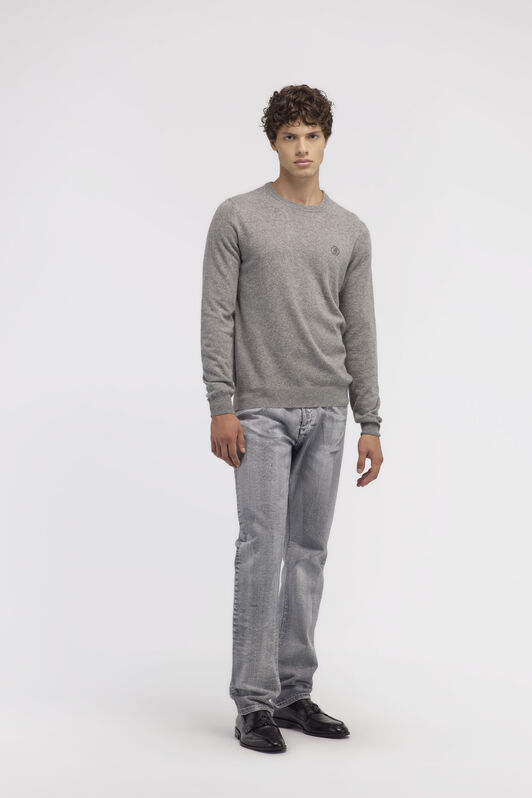 RC Wool sweater with Monogram Mirror Snake Grau NOM01A-MI014