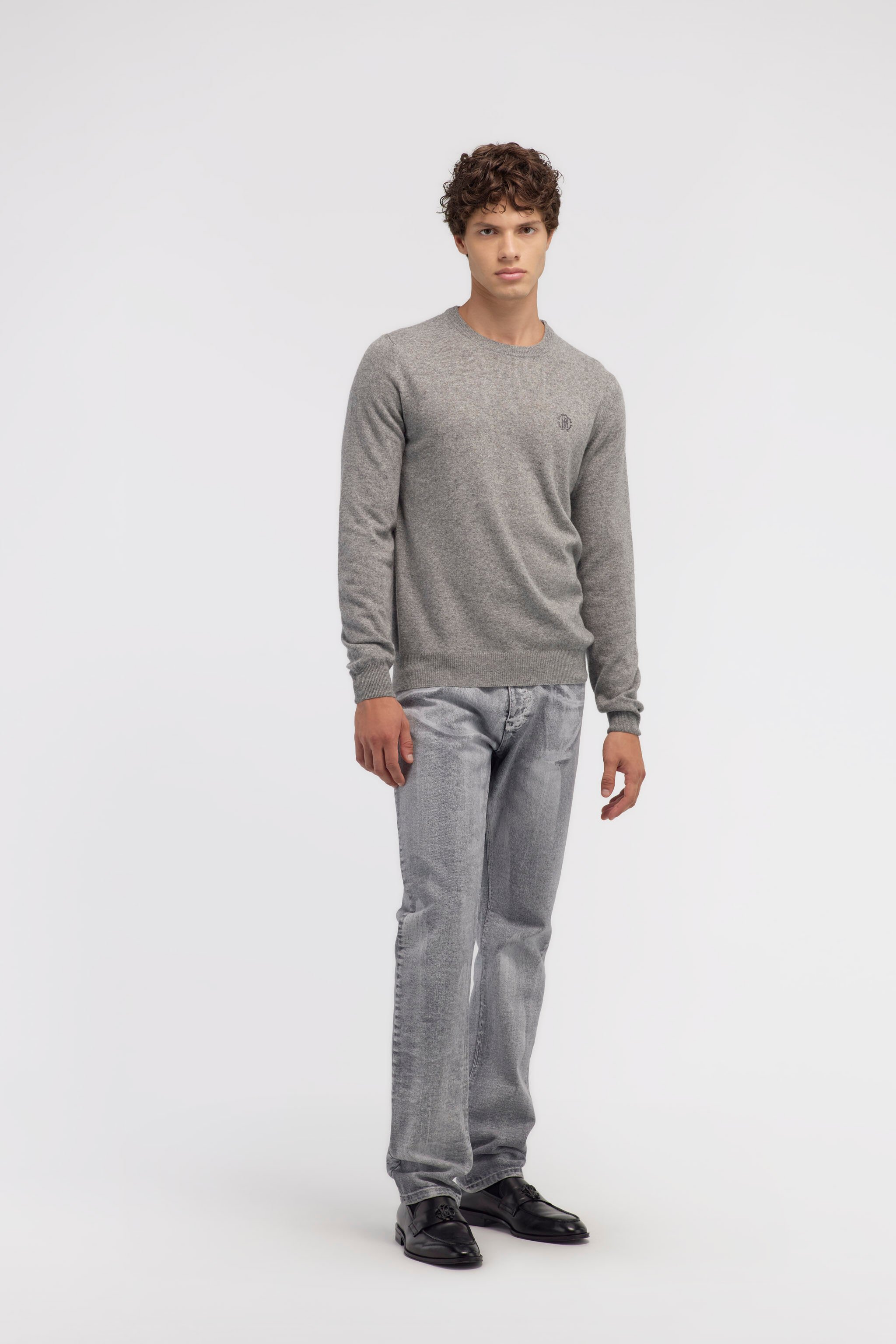 RC Wool sweater with Monogram Mirror Snake Grau NOM01A-MI014