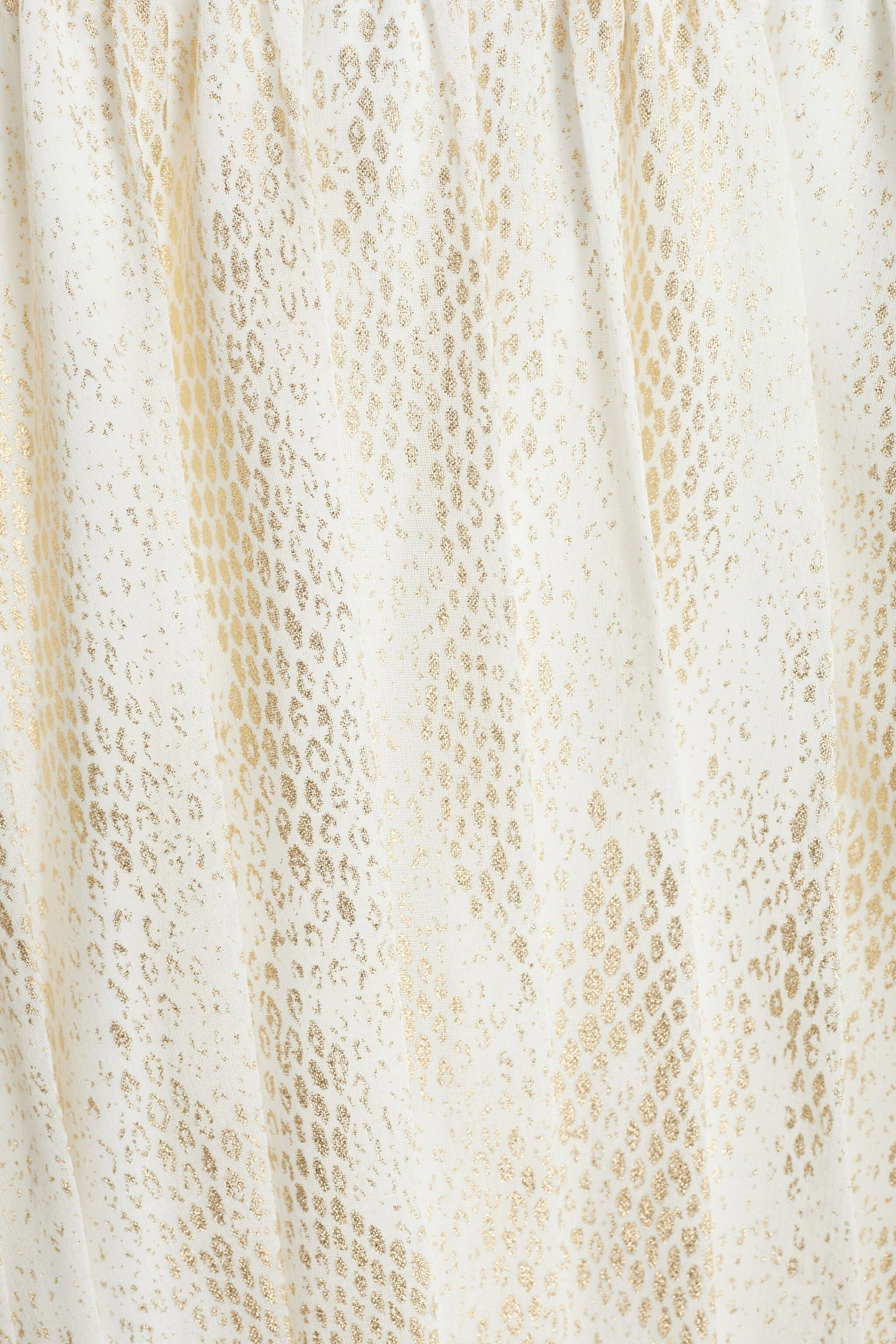 JU Lizard print pleated crepe skirt MILKY WHITE/GOLD JJT302-CTT06