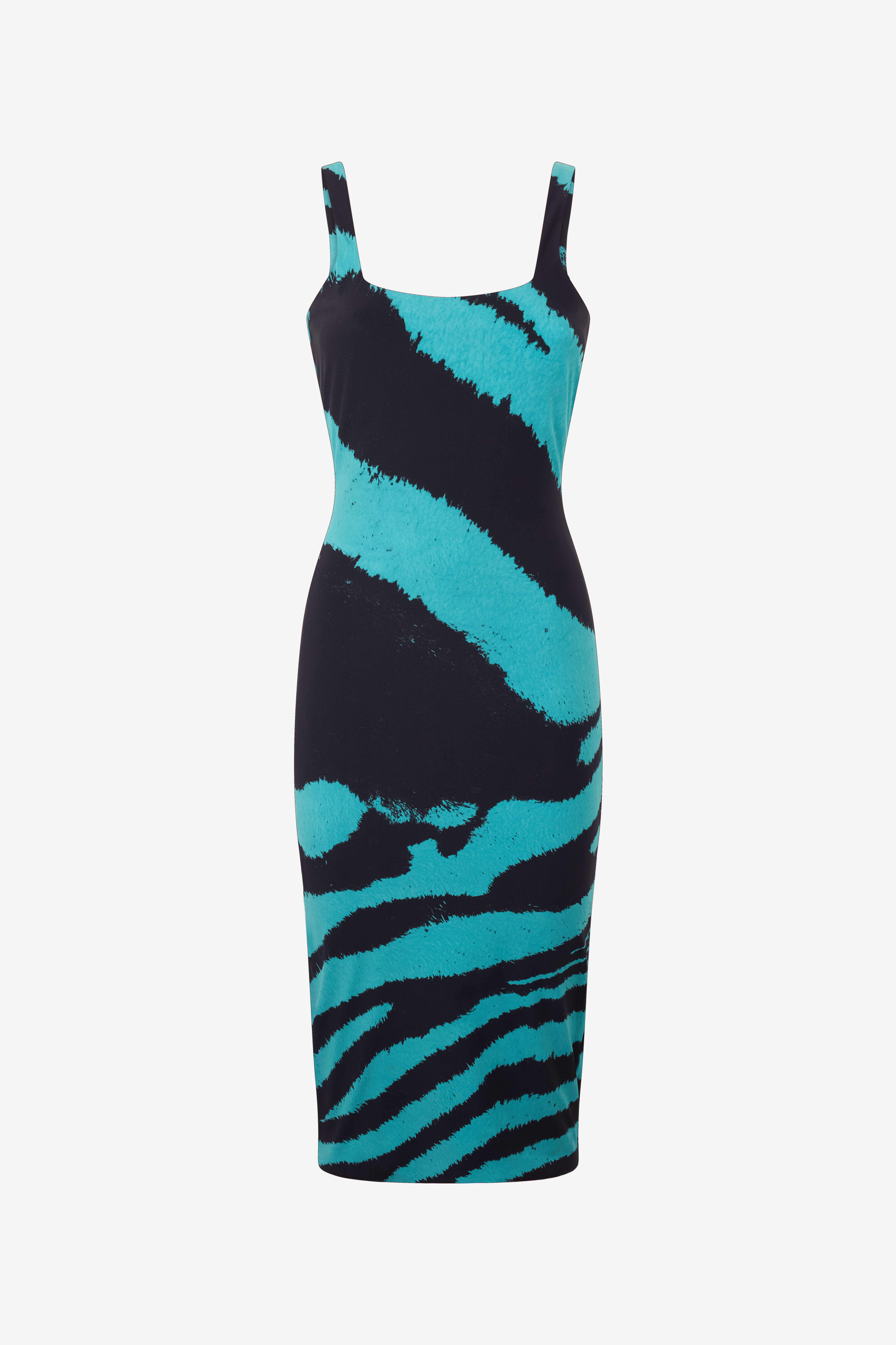RC Midi-Kleid mit Print Zebra Tribute Blau UWT139-OOP26