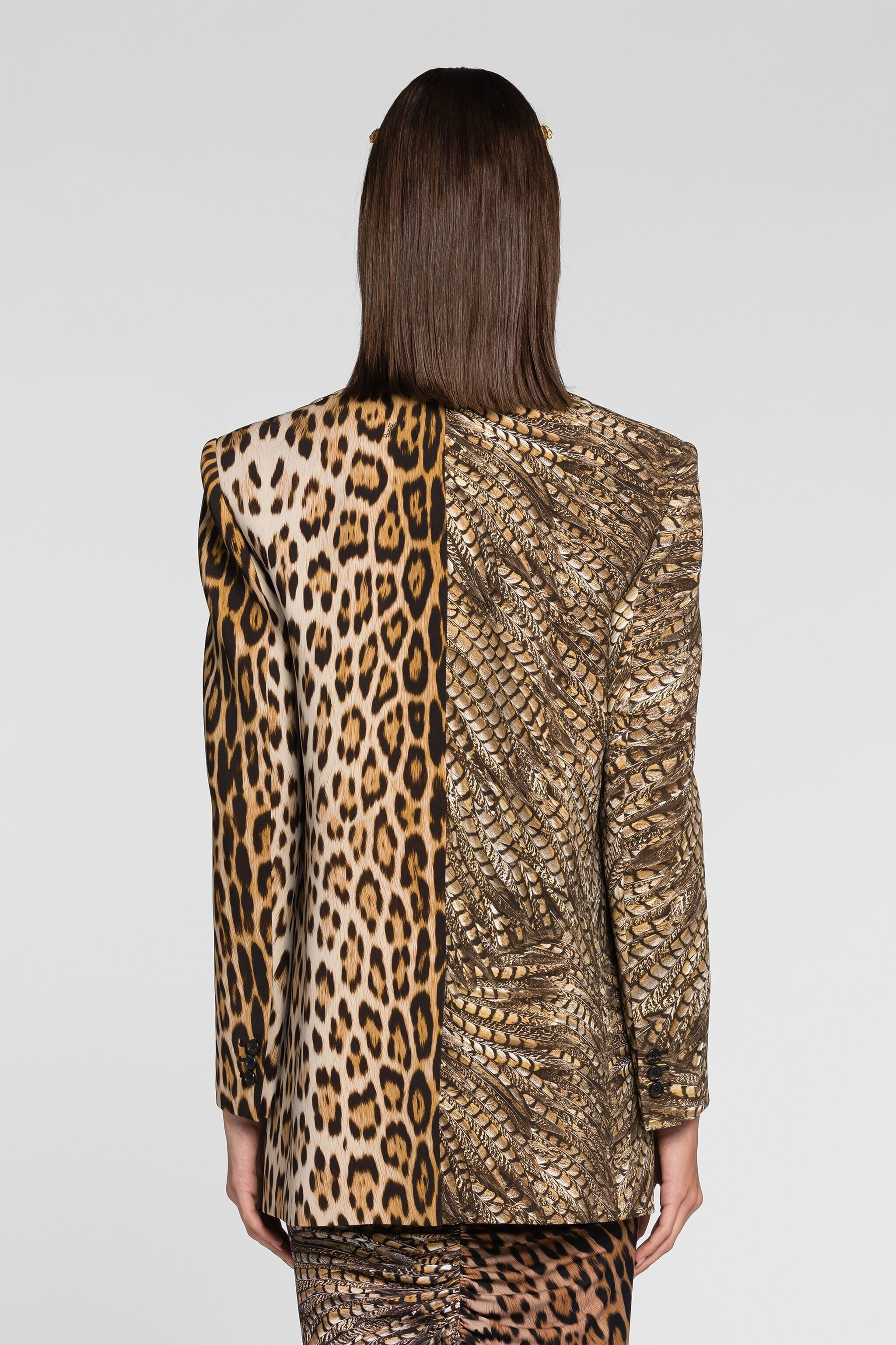 RC Animal print single-breasted blazer MACULA NATURALE QKT400-7OF52