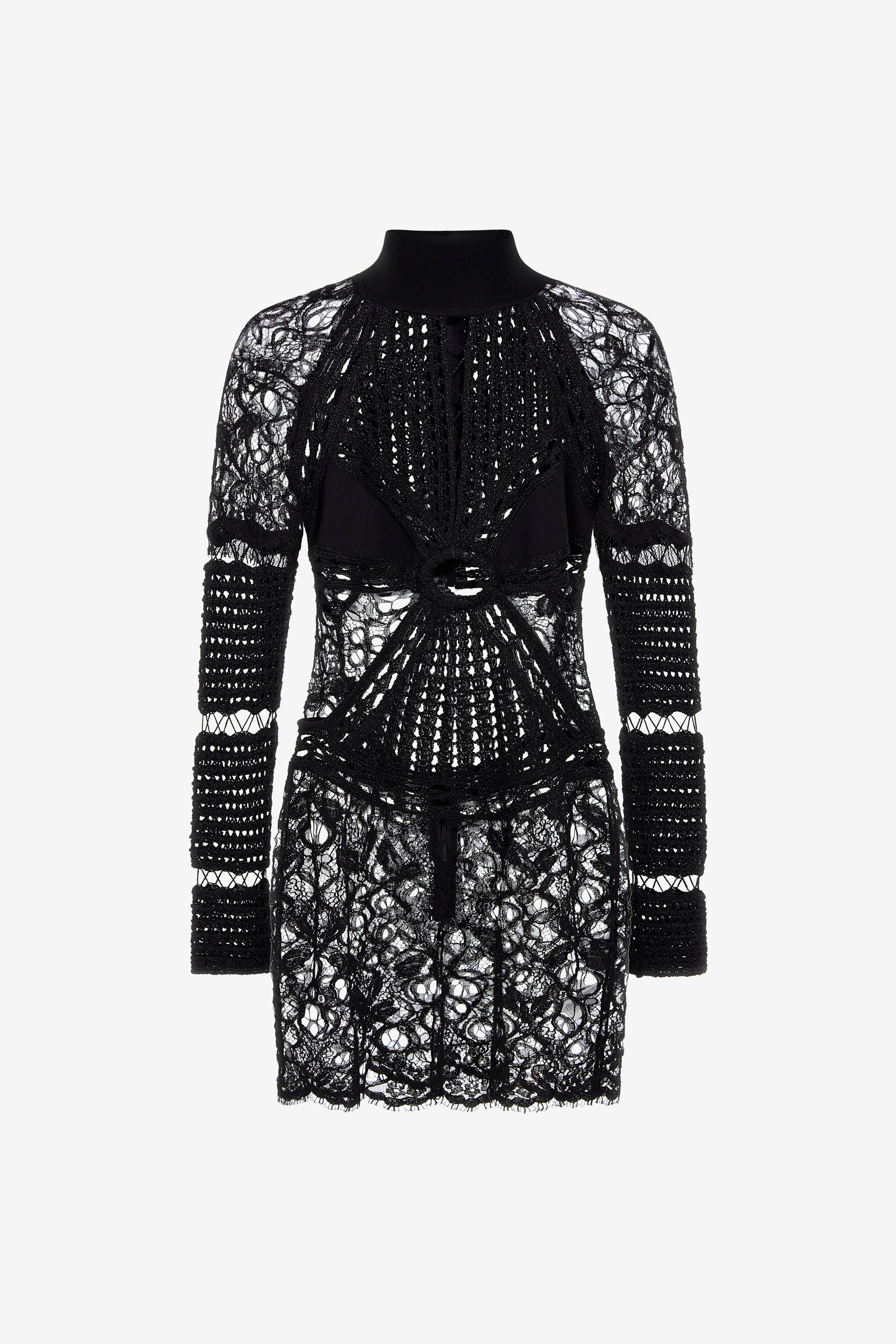 RC Short embroidered knit dress Black RWM106-MG011