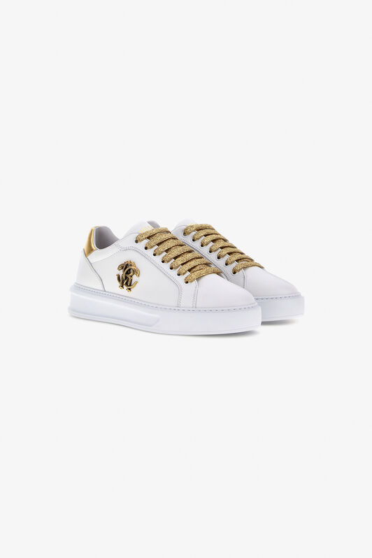 RC Sneakers con Monogram RC Bianco/Oro SKS036-PZB23