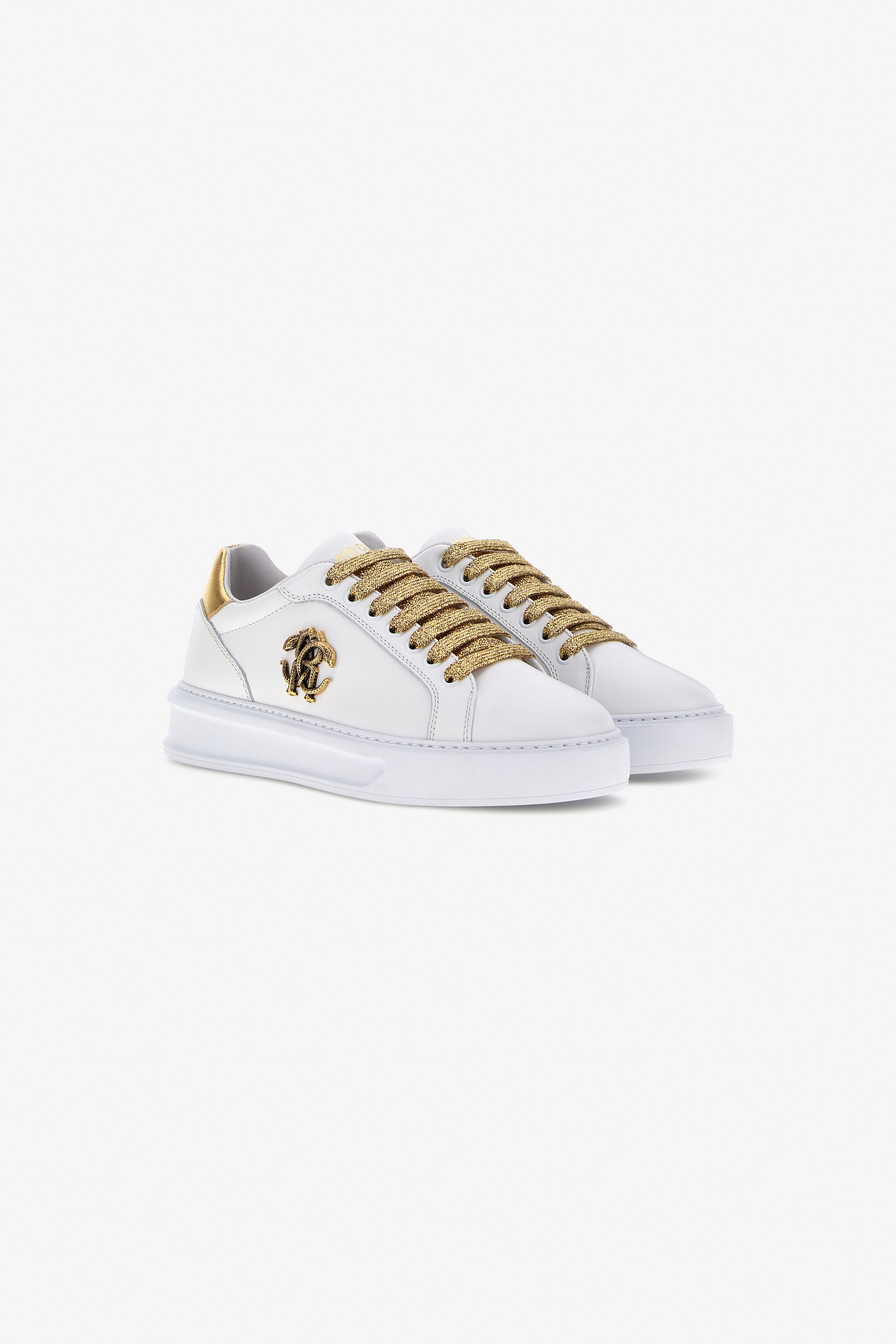 RC Sneakers con Monogram RC Bianco/Oro SKS036-PZB23