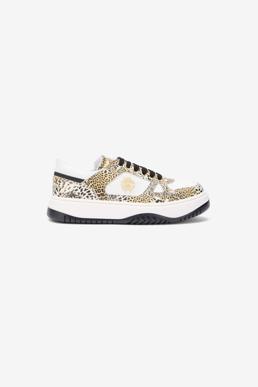 RC Sneaker à Imprimé Léopard avec Monogram RC JAGUAR/WHITE/BLACK QOS01K-PZO17
