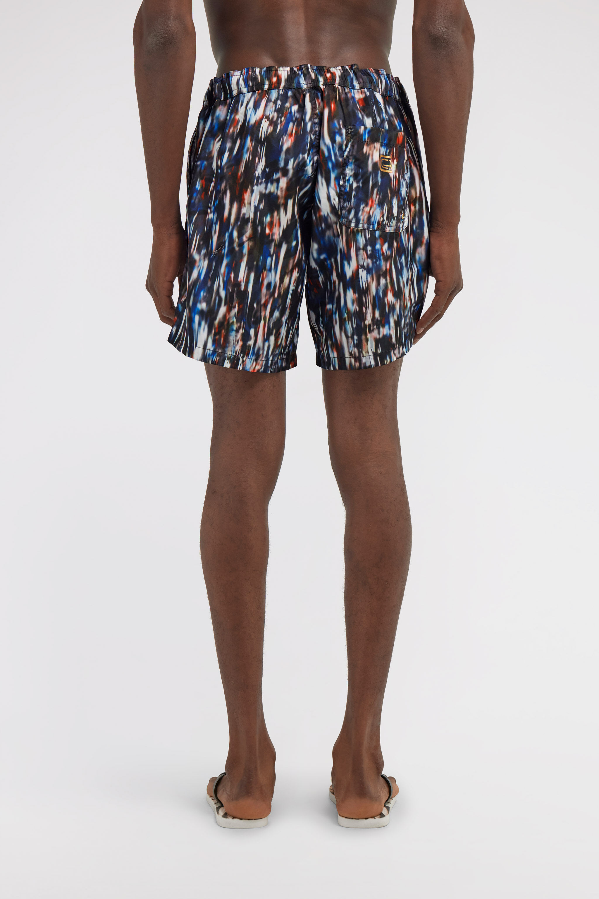 CL Badehose mit abstraktem Druck Dunkelblau SXH00A-5LN04
