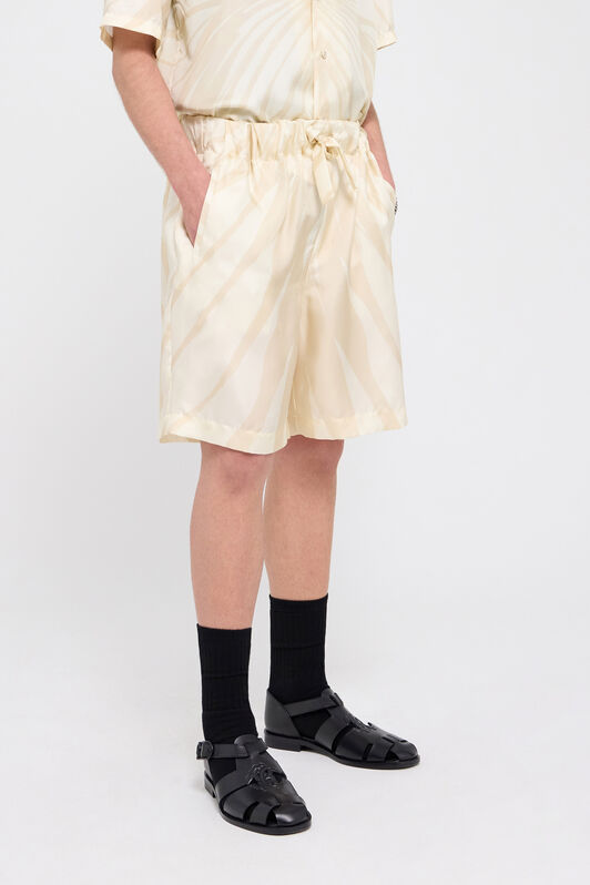 RC Ray Of Gold Print Silk Shorts Elfenbein TRT270-4QO25