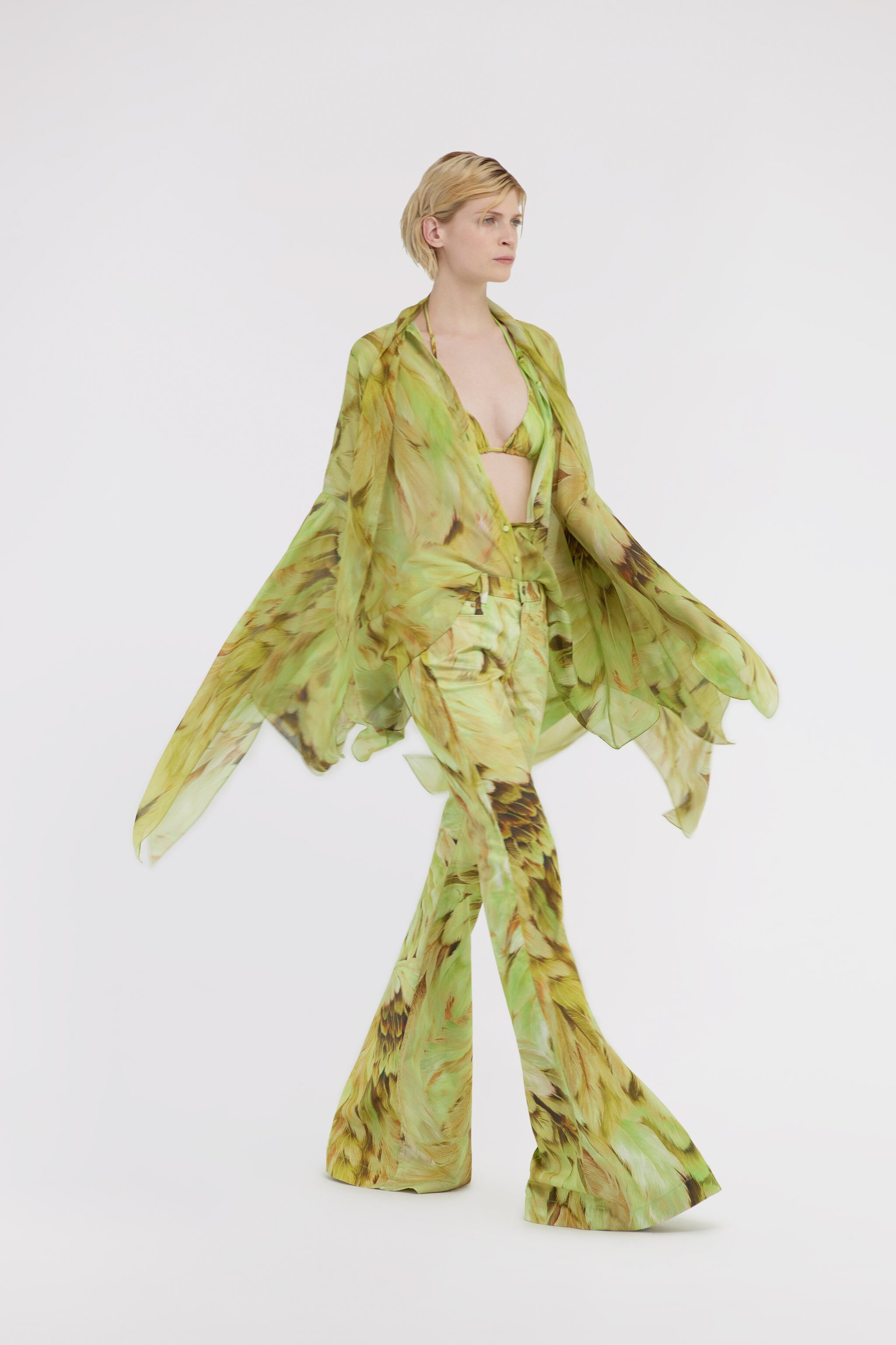RC Plumage print shirt Verde claro SWT701-CTL71