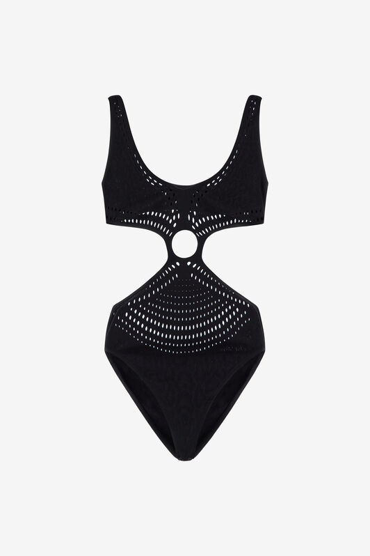 RC Black Cut-Out One-Piece Swimsuit Black SYW012-MA001