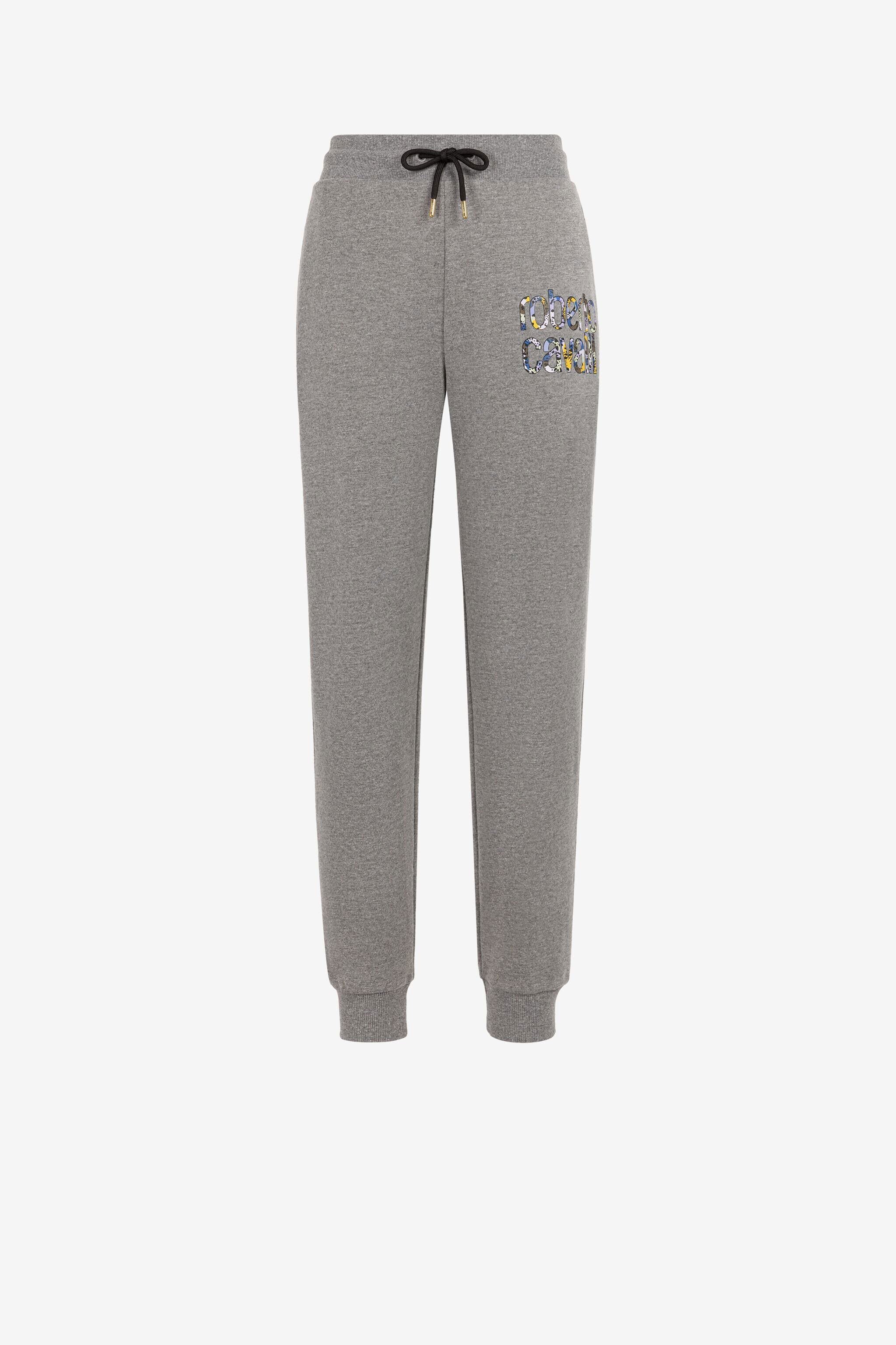 RC Logo-Print Cotton Sweatpants Gray JST23B-CF050
