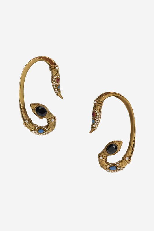 RC Snake-Shaped Earrings Gold VKG013-AM081