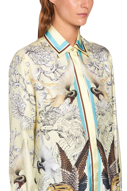 RC Camicia in seta con stampa Hybrid Animals BUTTERMILK KQT704-2NU28