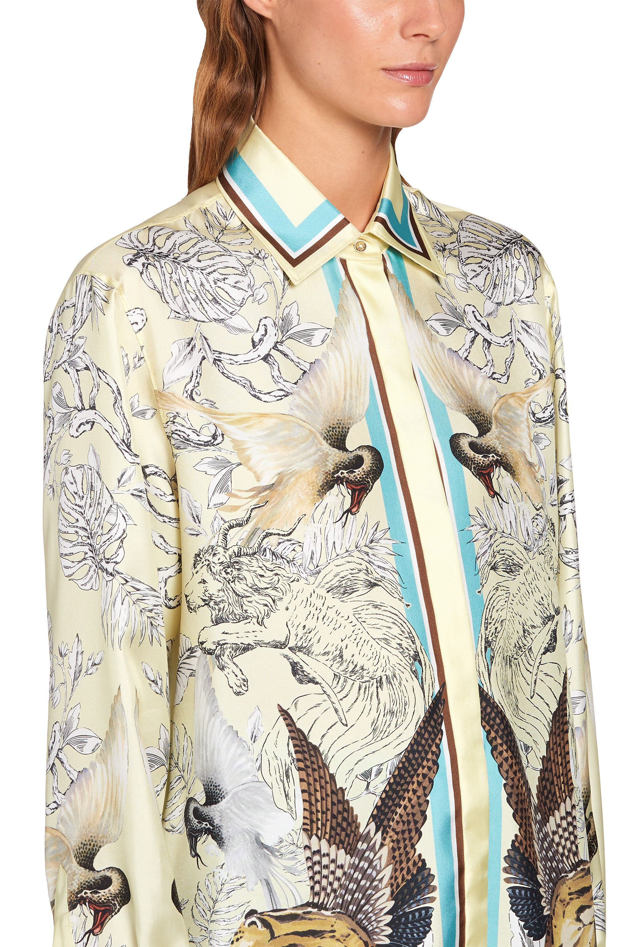 RC Camicia in seta con stampa Hybrid Animals BUTTERMILK KQT704-2NU28