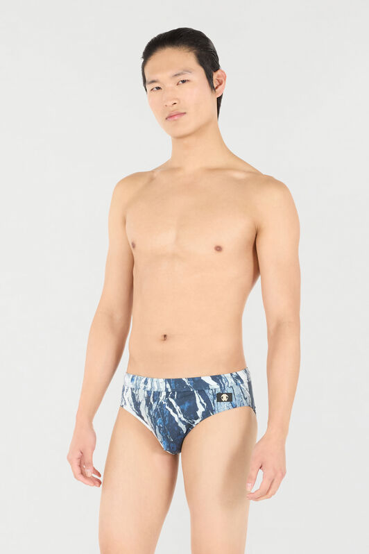 RC Slip De Bain À Imprimé Marble Bleu foncé URH01A-LNN22