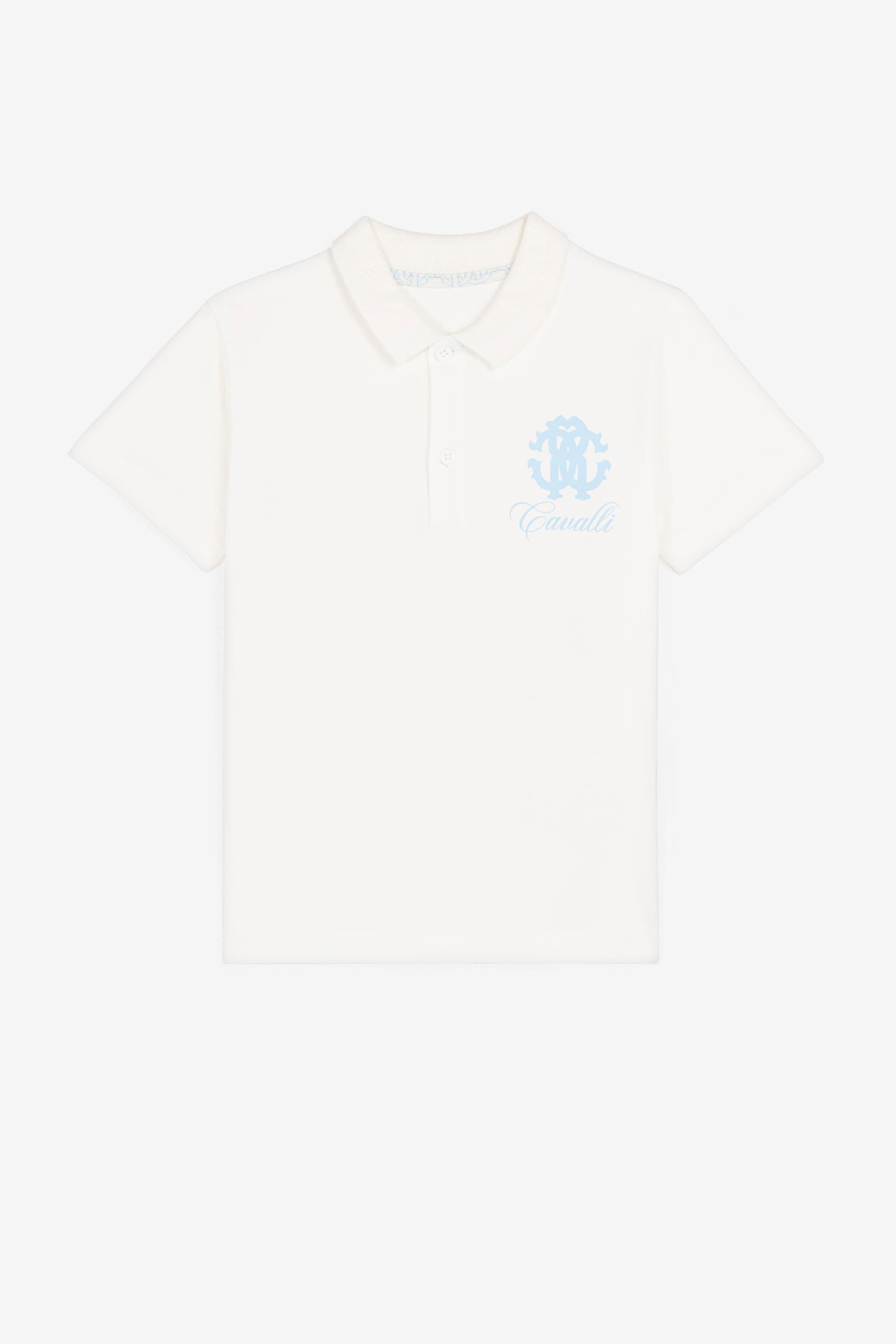 JU RC Monogram-Print Polo Shirt White PJT620-JV025