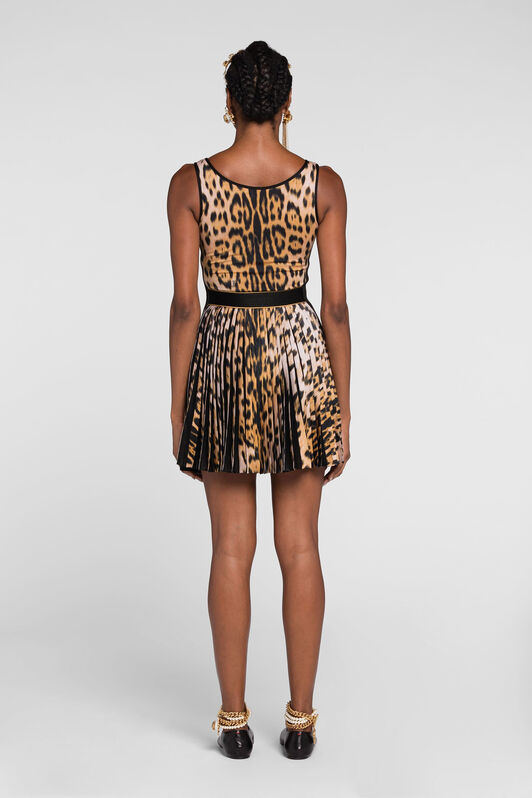 RC Leopard-print skater dress Light Brown QKM114-MG001