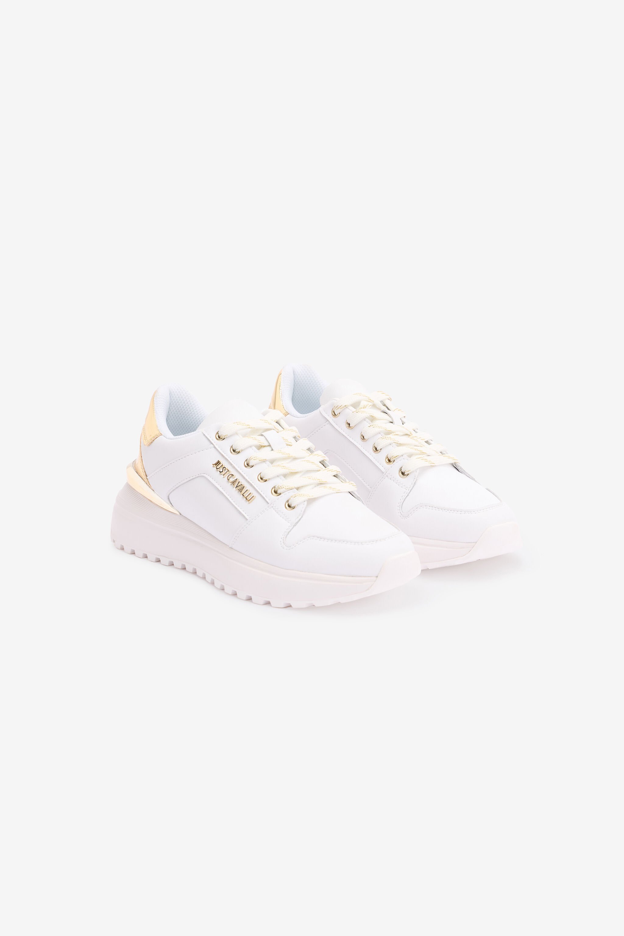 JC Sneakers Avec Logo Et Contrefort Lamé Blanc TFS044-TF364