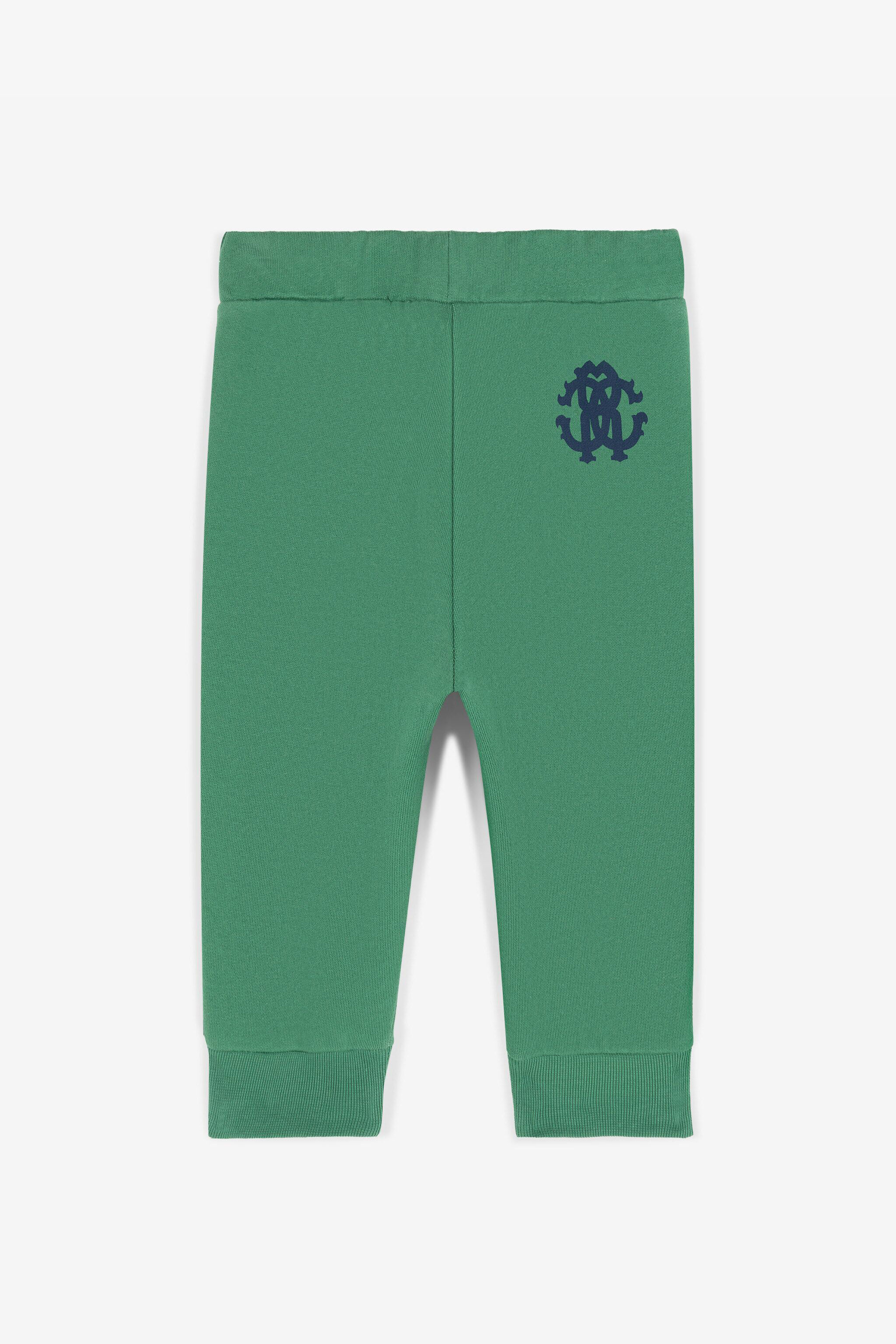 JU RC Monogram-Print Cotton Sweatpants Green RJT215-CF050