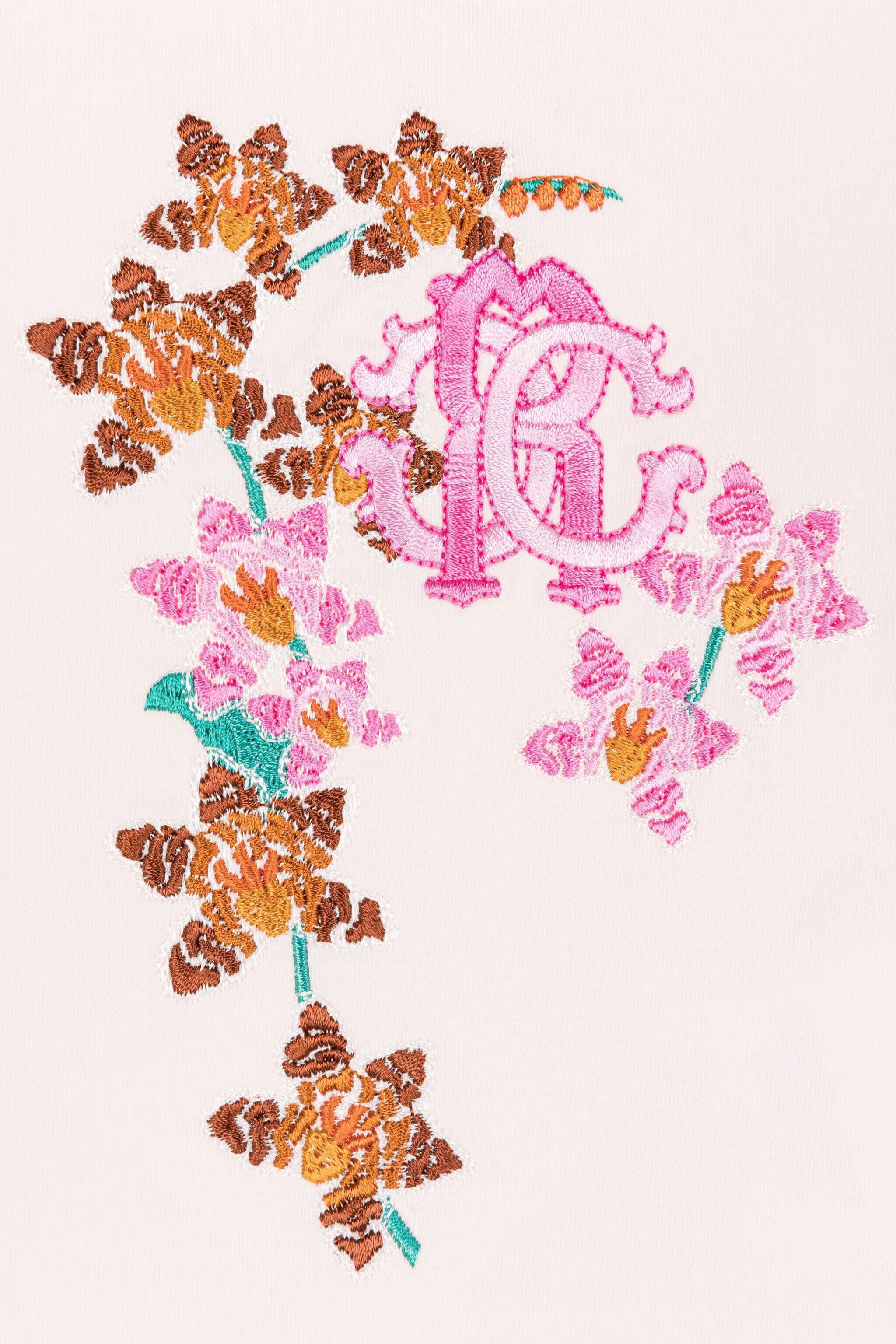 JU Floral-embroidered babygrow set Pink QJT80A-JV025