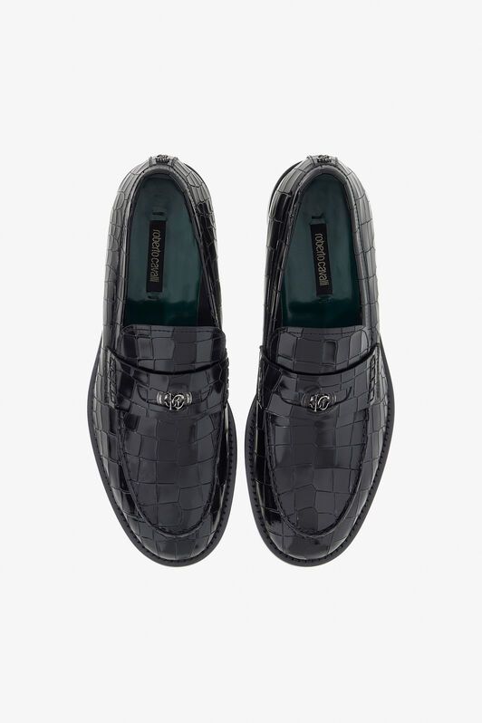 RC Crocodile-effect loafers Black TRS021-PZA91