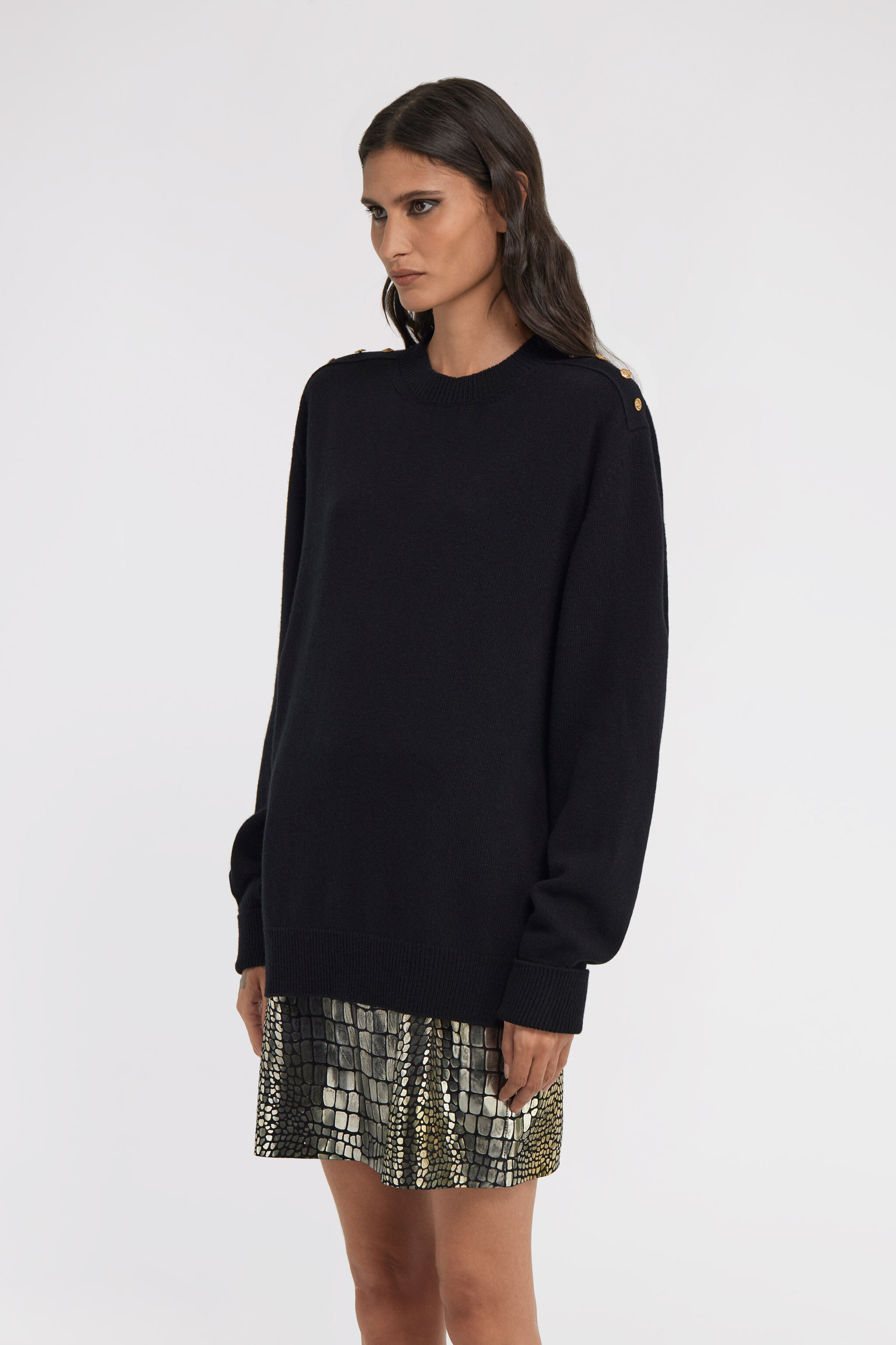 RC Crew-neck pullover Black TKM621-MQ001